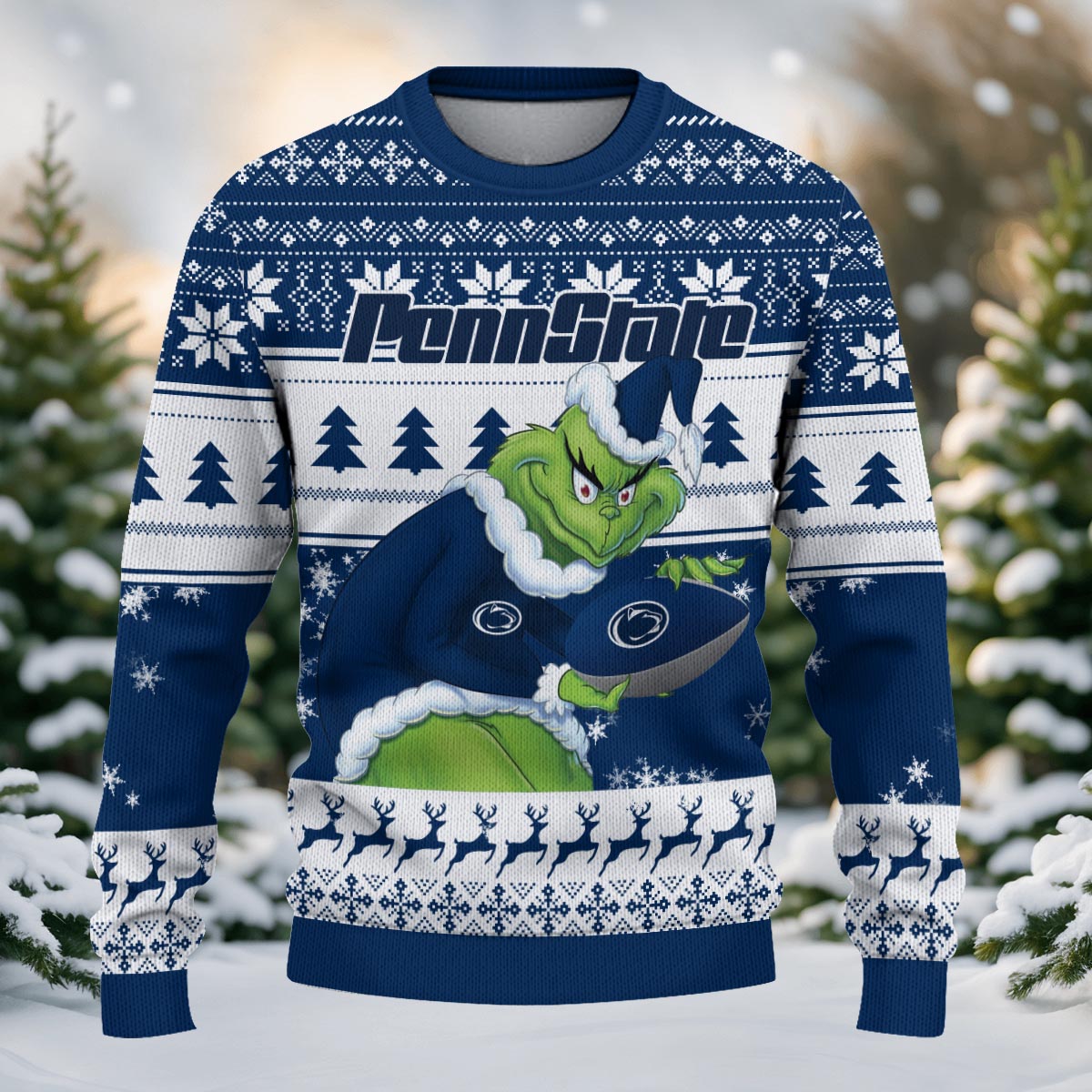 Penn State Nittany Lions Grinch Ugly Christmas Sweater - Famjoys Penn State Nittany Lions Grinch Ugly Christmas Sweater - Famjoys