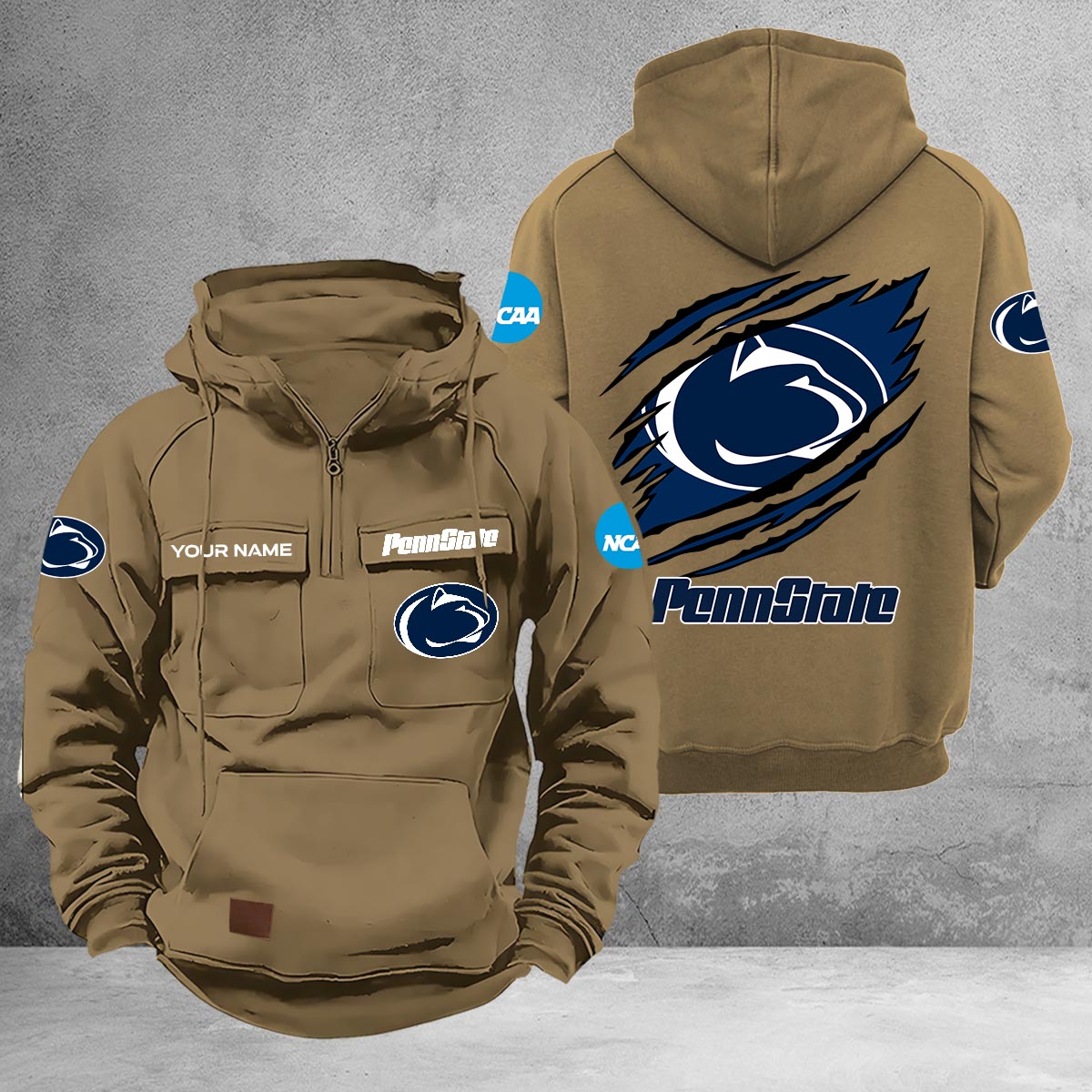 Penn State Nittany Lions Multi-Pockets Zip-Up Hoodie - Famjoys Penn State Nittany Lions Multi-Pockets Zip-Up Hoodie - Famjoys