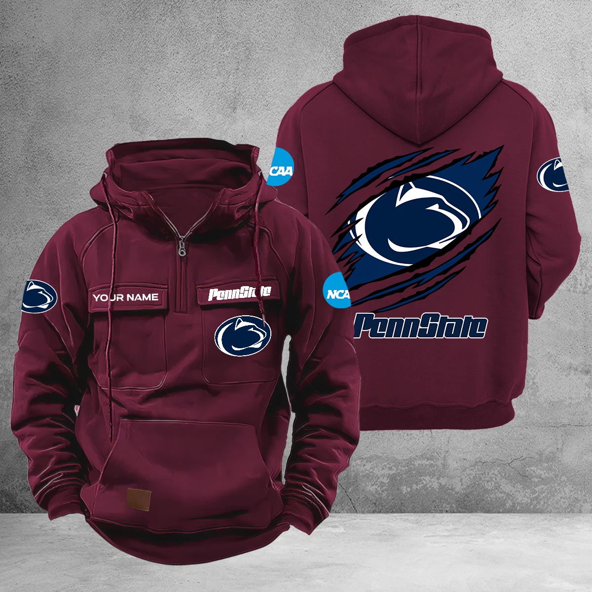 Penn State Nittany Lions Multi-Pockets Zip-Up Hoodie - Famjoys Penn State Nittany Lions Multi-Pockets Zip-Up Hoodie - Famjoys