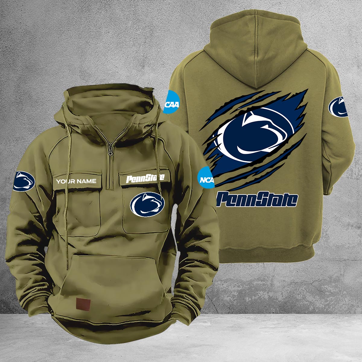 Penn State Nittany Lions Multi-Pockets Zip-Up Hoodie - Famjoys Penn State Nittany Lions Multi-Pockets Zip-Up Hoodie - Famjoys
