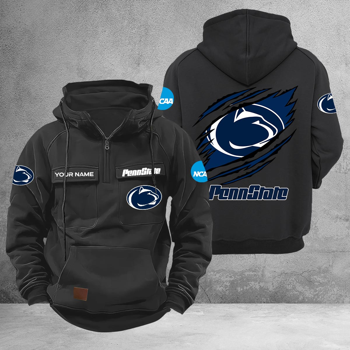 Penn State Nittany Lions Multi-Pockets Zip-Up Hoodie - Famjoys Penn State Nittany Lions Multi-Pockets Zip-Up Hoodie - Famjoys