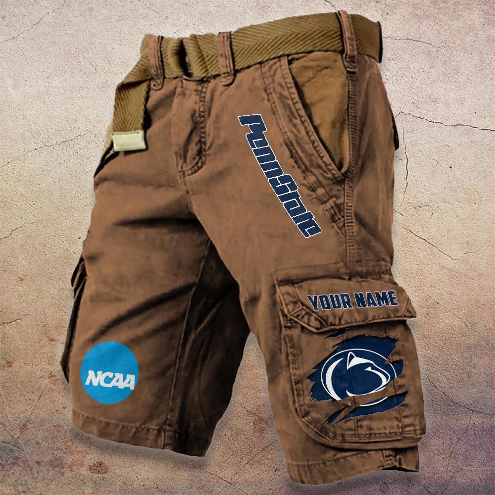 Penn State Nittany Lions Pocket Print Cargo Shorts - Famjoys Penn State Nittany Lions Pocket Print Cargo Shorts - Famjoys