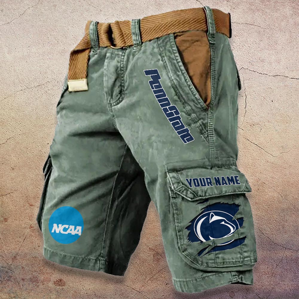Penn State Nittany Lions Pocket Print Cargo Shorts - Famjoys Penn State Nittany Lions Pocket Print Cargo Shorts - Famjoys