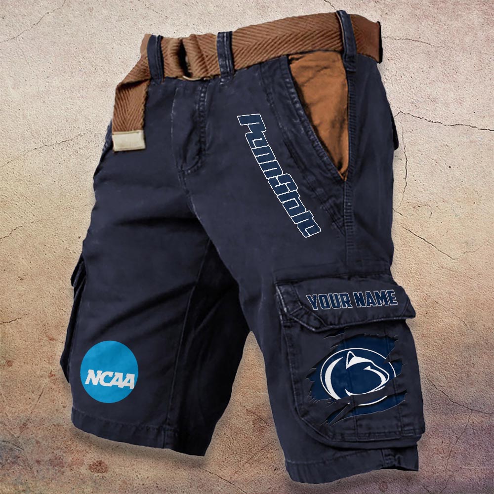 Penn State Nittany Lions Pocket Print Cargo Shorts - Famjoys Penn State Nittany Lions Pocket Print Cargo Shorts - Famjoys