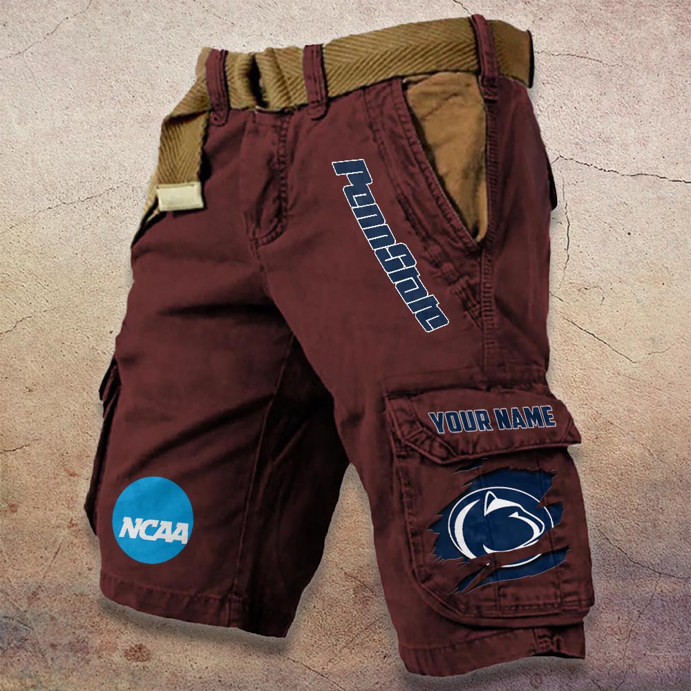 Penn State Nittany Lions Pocket Print Cargo Shorts - Famjoys Penn State Nittany Lions Pocket Print Cargo Shorts - Famjoys