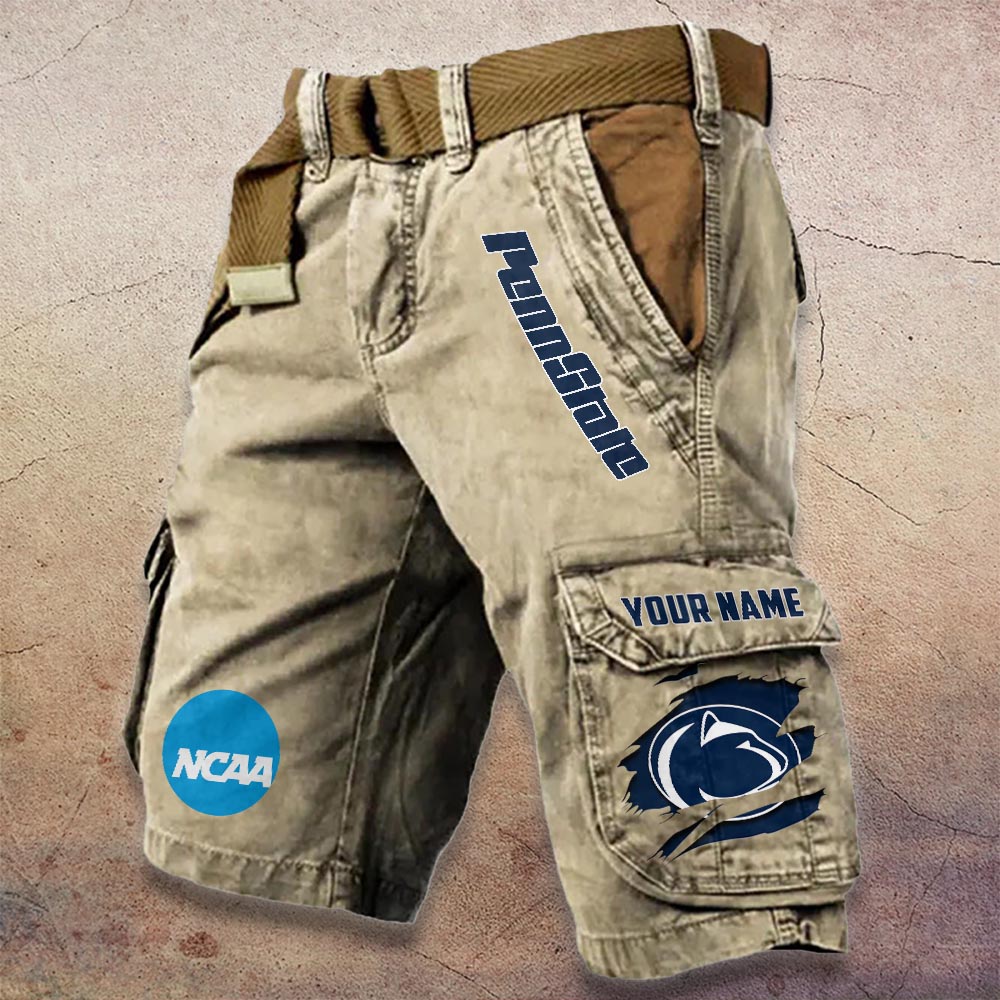 Penn State Nittany Lions Pocket Print Cargo Shorts - Famjoys Penn State Nittany Lions Pocket Print Cargo Shorts - Famjoys