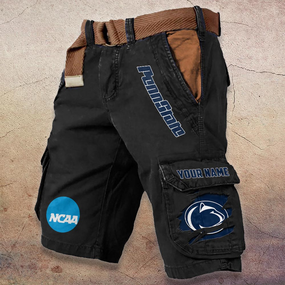 Penn State Nittany Lions Pocket Print Cargo Shorts - Famjoys Penn State Nittany Lions Pocket Print Cargo Shorts - Famjoys
