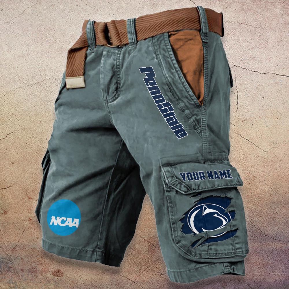 Penn State Nittany Lions Pocket Print Cargo Shorts - Famjoys Penn State Nittany Lions Pocket Print Cargo Shorts - Famjoys