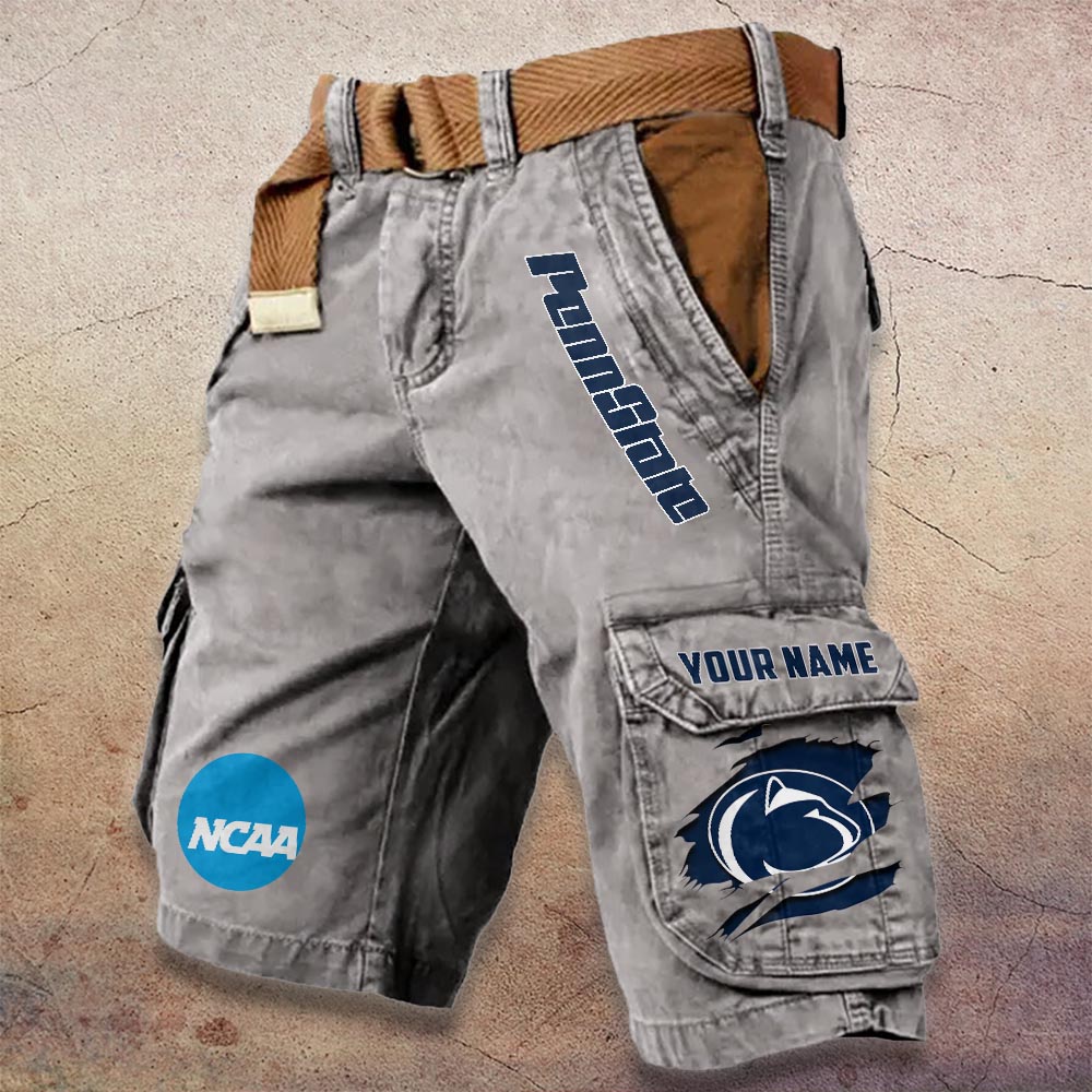 Penn State Nittany Lions Pocket Print Cargo Shorts - Famjoys Penn State Nittany Lions Pocket Print Cargo Shorts - Famjoys