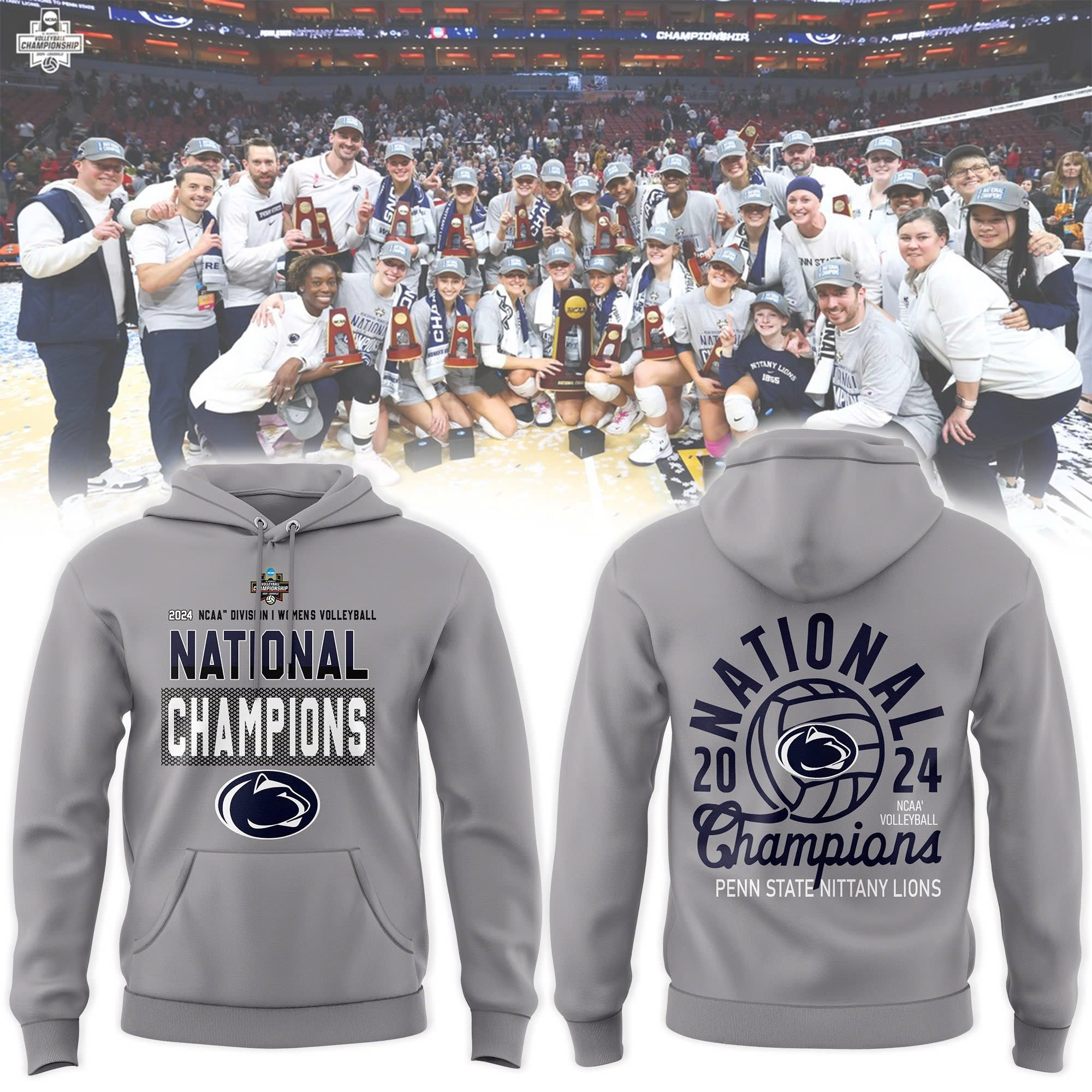 Penn State Nittany Lions WoMen Volleyball National Champions Hoodie - Famjoys Penn State Nittany Lions WoMen Volleyball National Champions Hoodie - Famjoys
