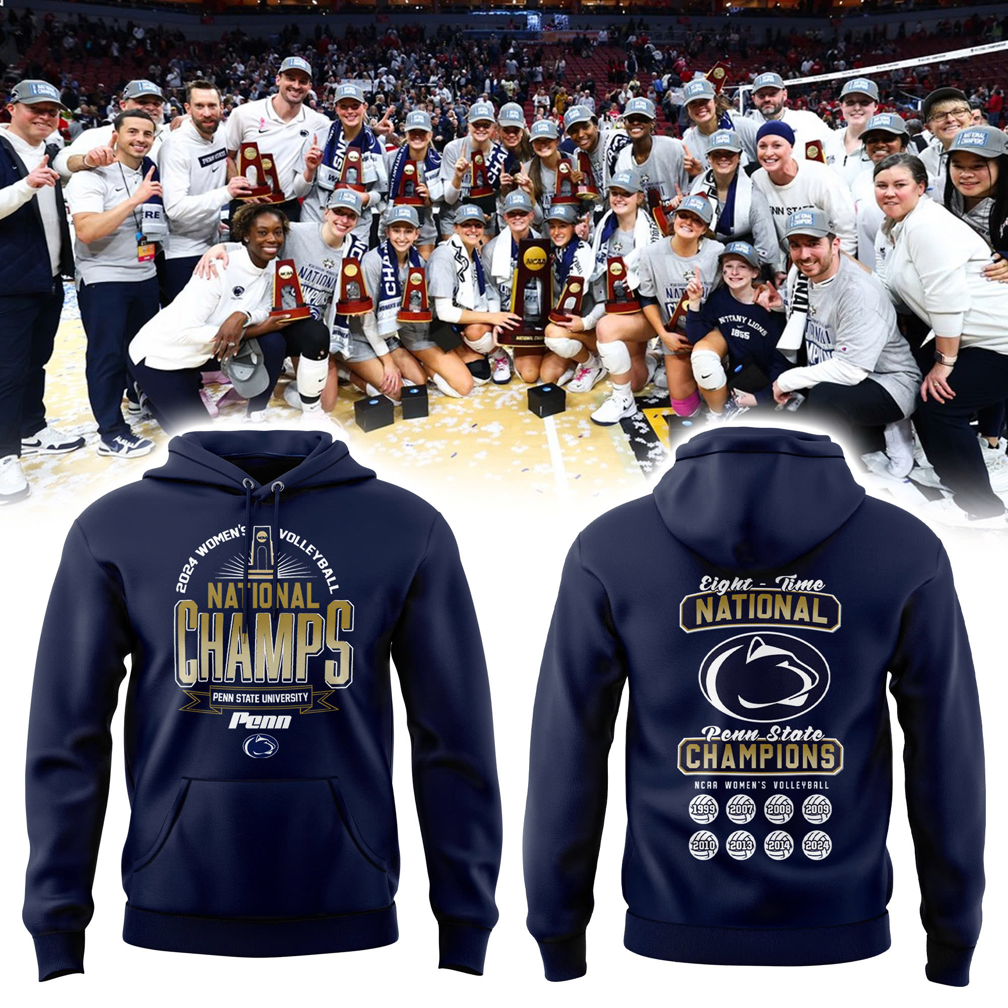 Penn State Nittany Lions WoMen Volleyball National Champions Hoodie V1 - Famjoys Penn State Nittany Lions WoMen Volleyball National Champions Hoodie V1 - Famjoys