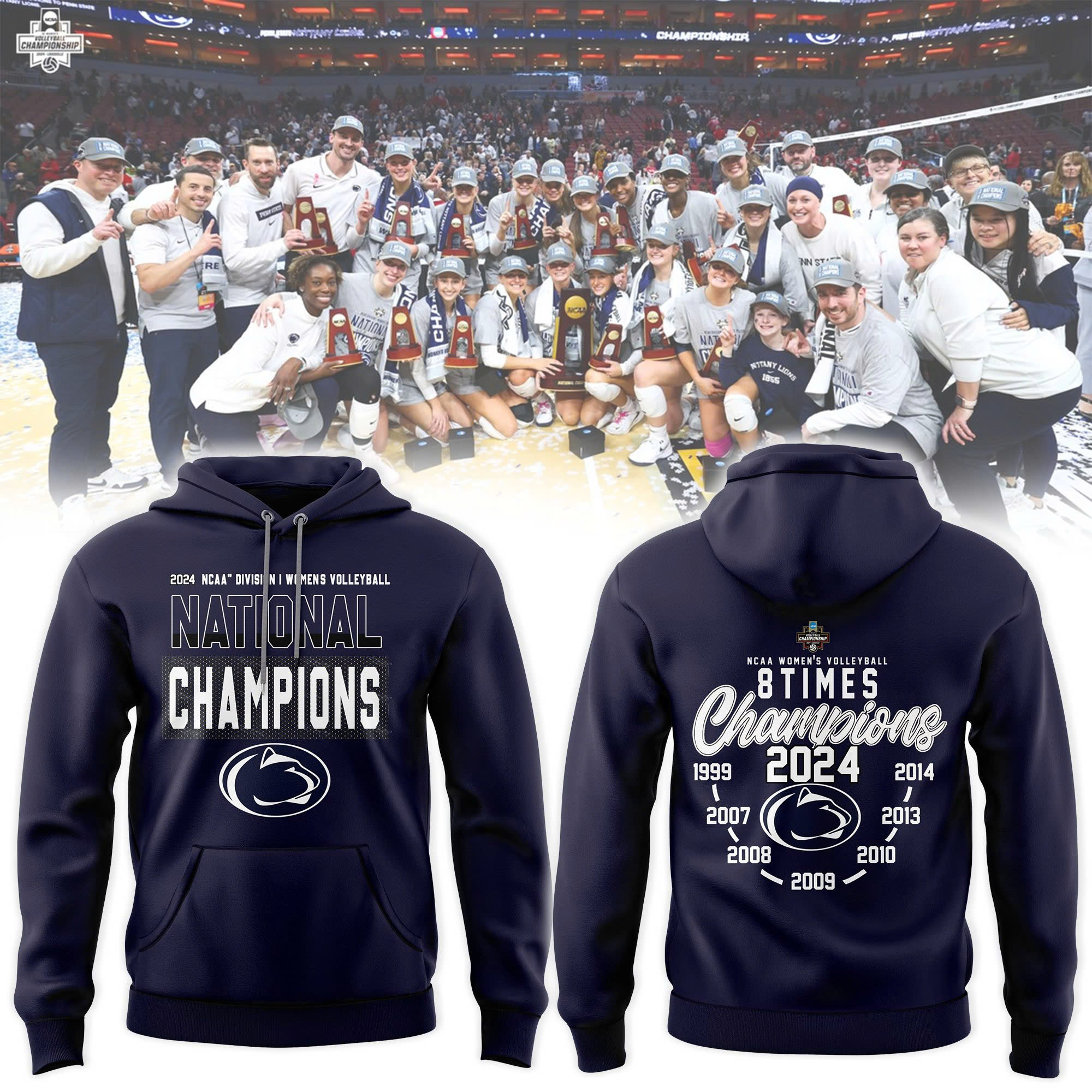 Penn State Nittany Lions WoMen Volleyball National Champions Hoodie V2 - Famjoys Penn State Nittany Lions WoMen Volleyball National Champions Hoodie V2 - Famjoys