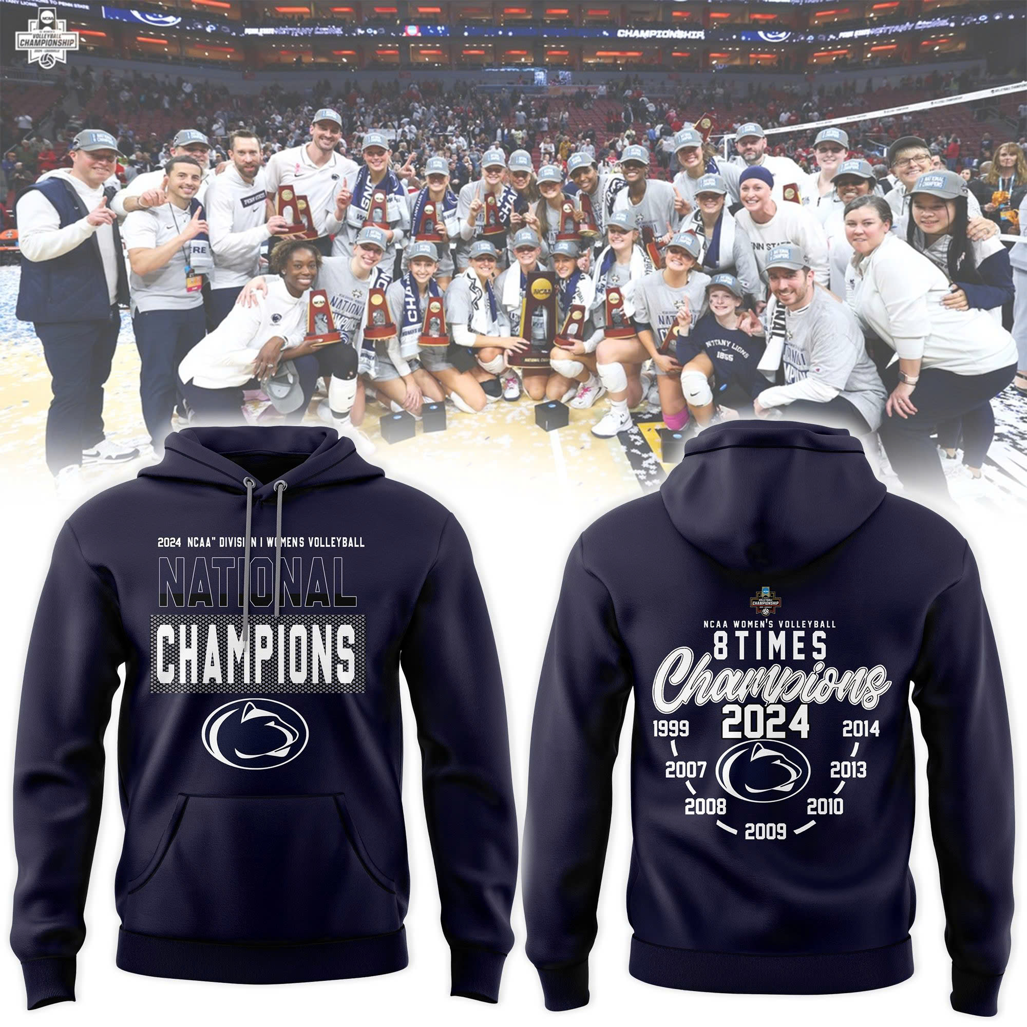 Penn State Nittany Lions WoMen Volleyball National Champions Hoodie V2 - Famjoys Penn State Nittany Lions WoMen Volleyball National Champions Hoodie V2 - Famjoys