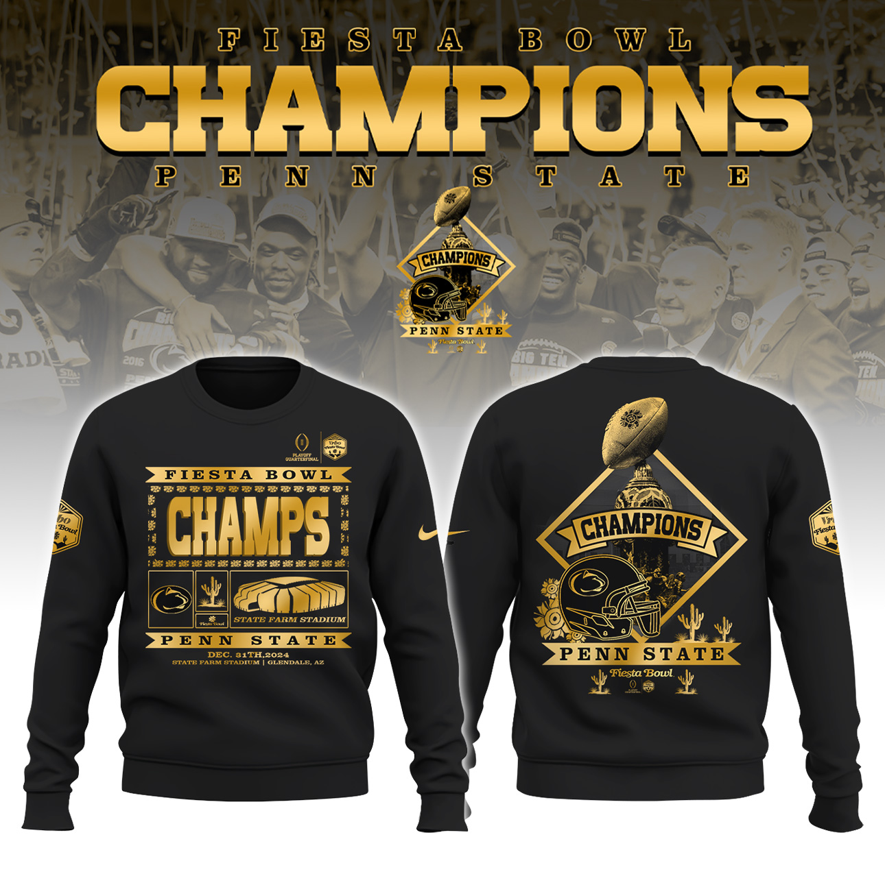 Penn State Nittany Lions x Fiesta Bowl Champions Sweatshirt - Famjoys Penn State Nittany Lions x Fiesta Bowl Champions Sweatshirt - Famjoys