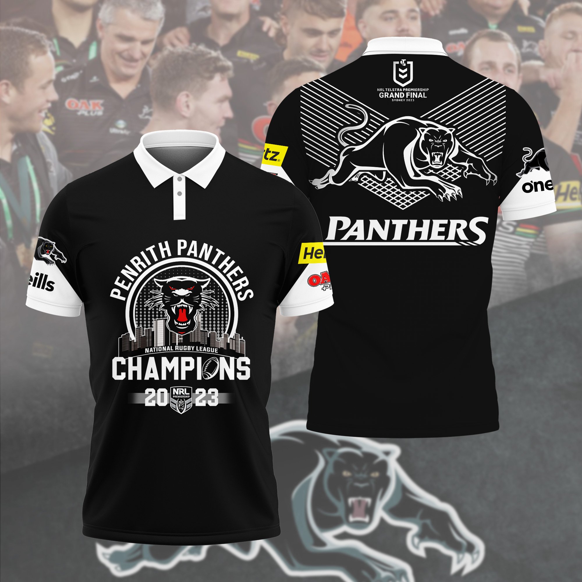 Penrith Panthers 2023 Champions Polo Shirt - Famjoys Penrith Panthers 2023 Champions Polo Shirt - Famjoys