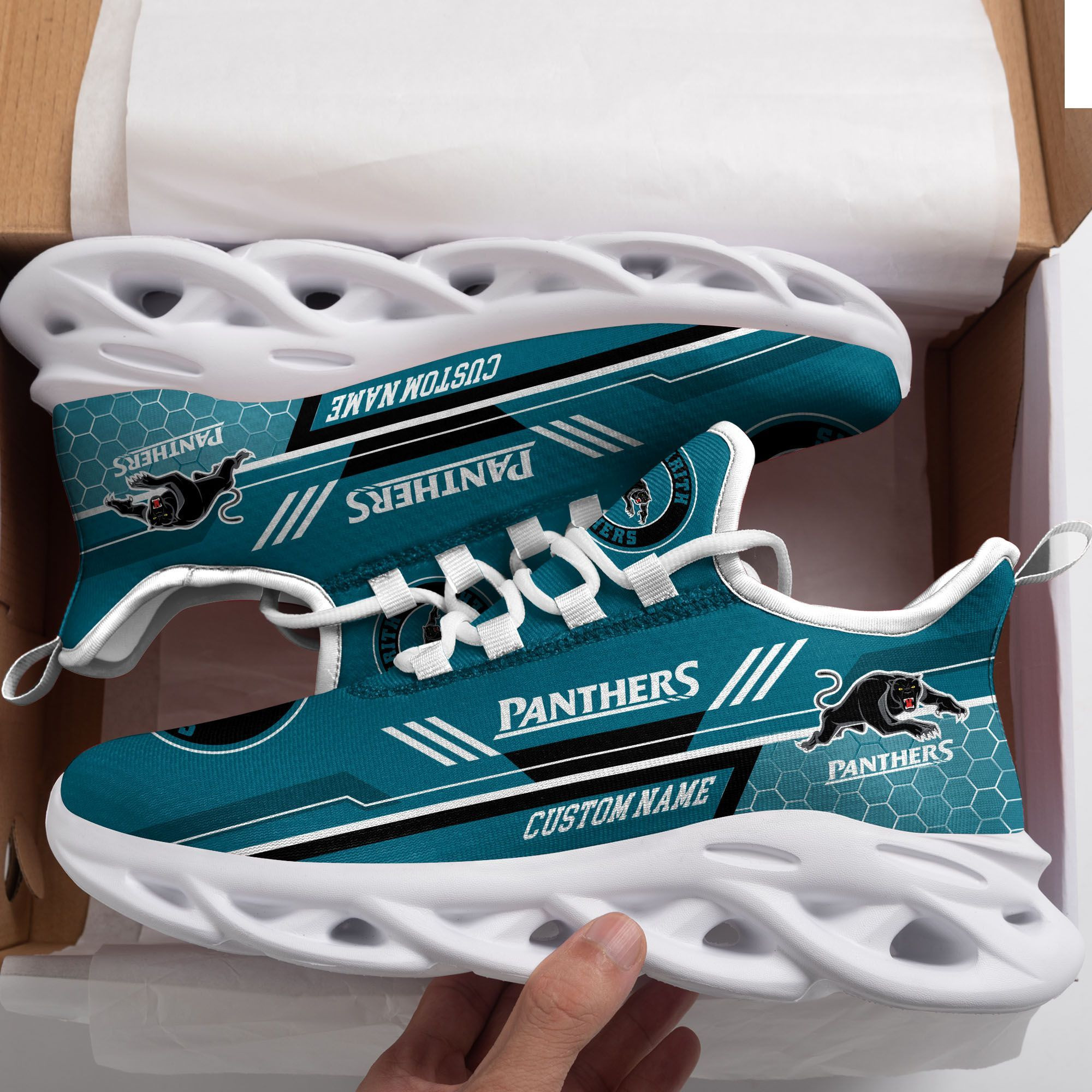 Penrith Panthers Custom Personalized Max Soul Sneakers Shoes - Famjoys Penrith Panthers Custom Personalized Max Soul Sneakers Shoes - Famjoys