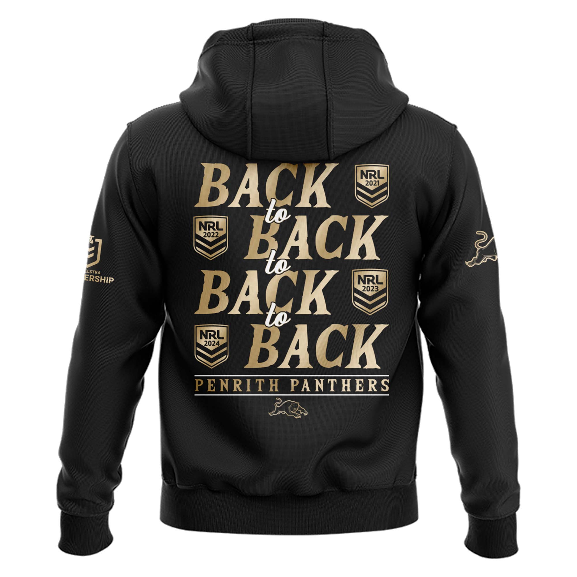 Penrith Panthers Hoodie Premiers Gold - Famjoys Penrith Panthers Hoodie Premiers Gold - Famjoys