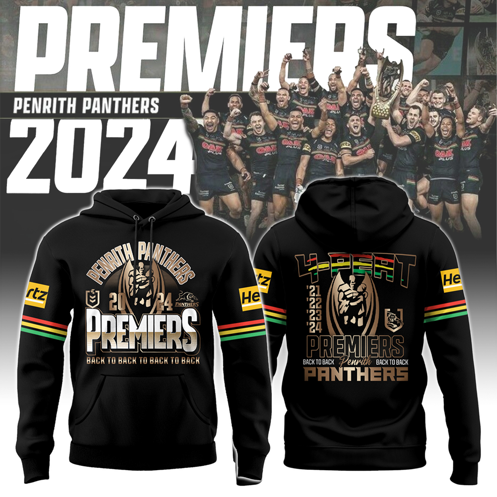 Penrith Panthers Hoodie Premiers Gold - Famjoys Penrith Panthers Hoodie Premiers Gold - Famjoys