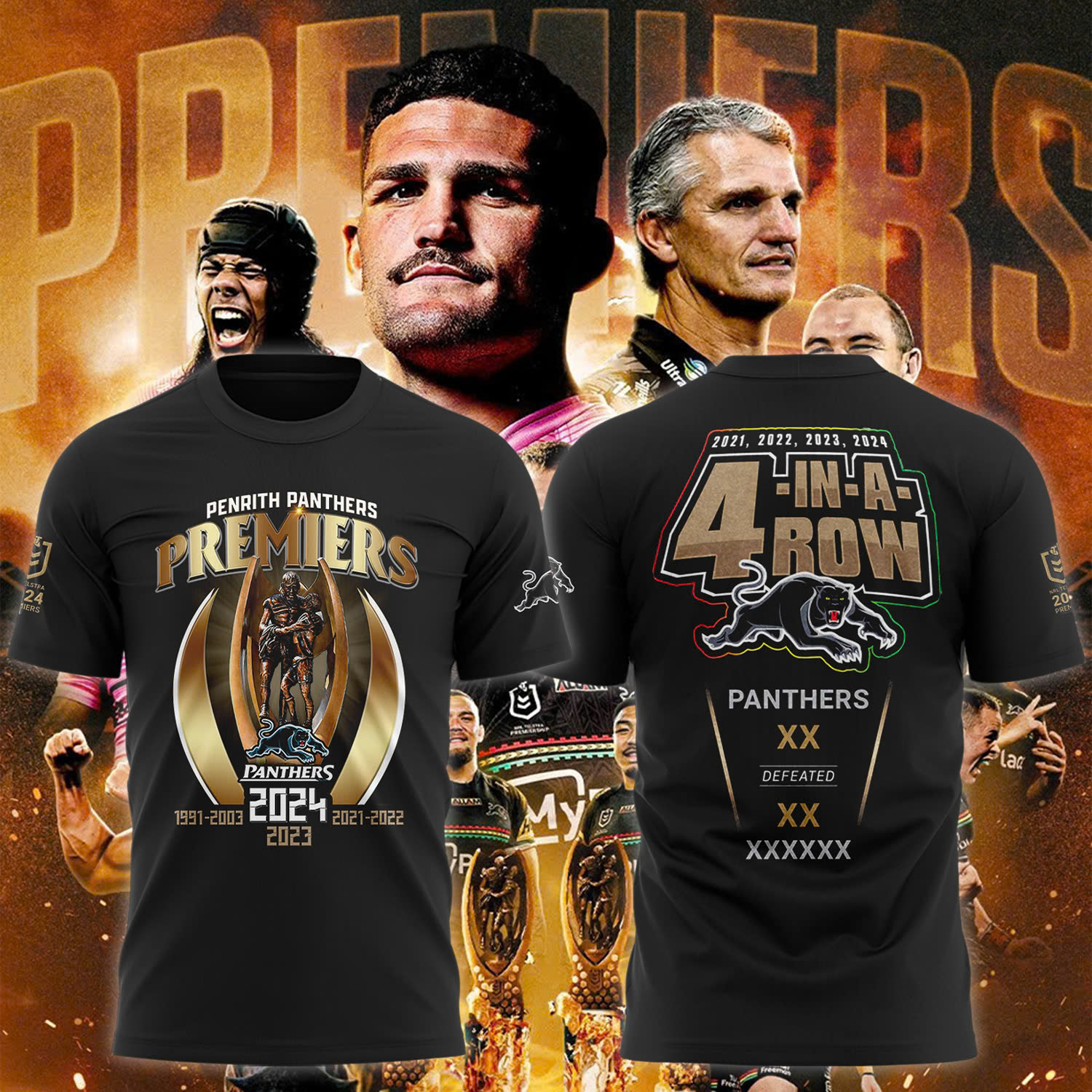 Penrith Panthers Premiers Tee - Famjoys Penrith Panthers Premiers Tee - Famjoys
