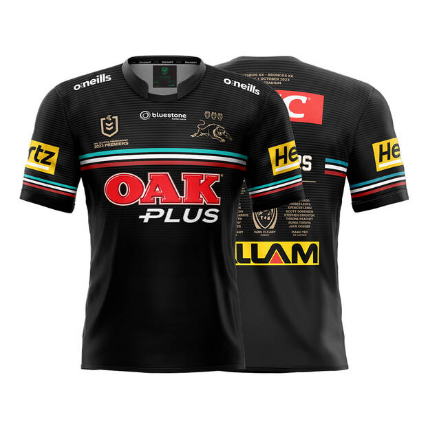 Penrith Panthers Premiers Three-Peat Premiers Jersey - Famjoys Penrith Panthers Premiers Three-Peat Premiers Jersey - Famjoys