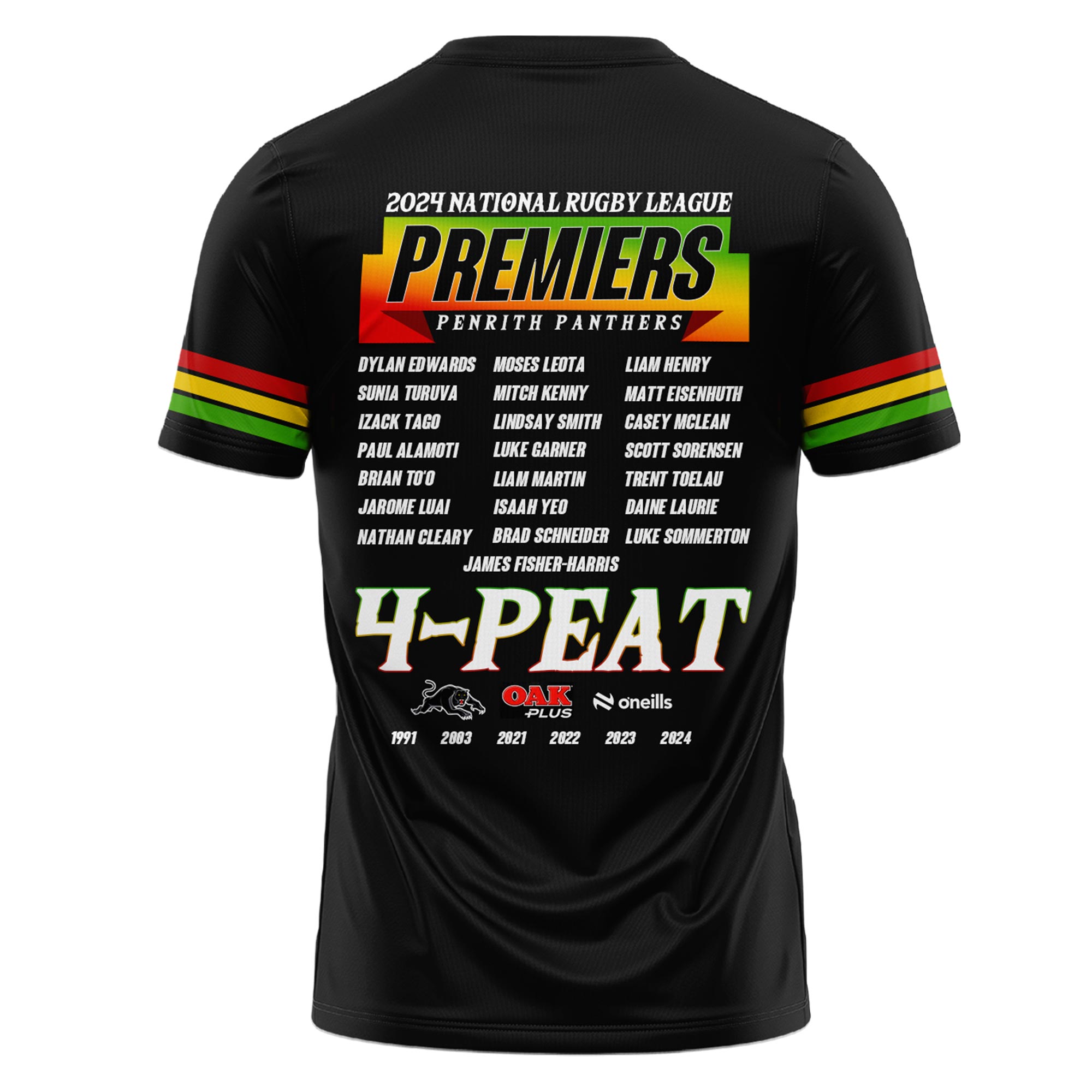 Penrith Panthers Tshirt Premiers Gold - Famjoys Penrith Panthers Tshirt Premiers Gold - Famjoys