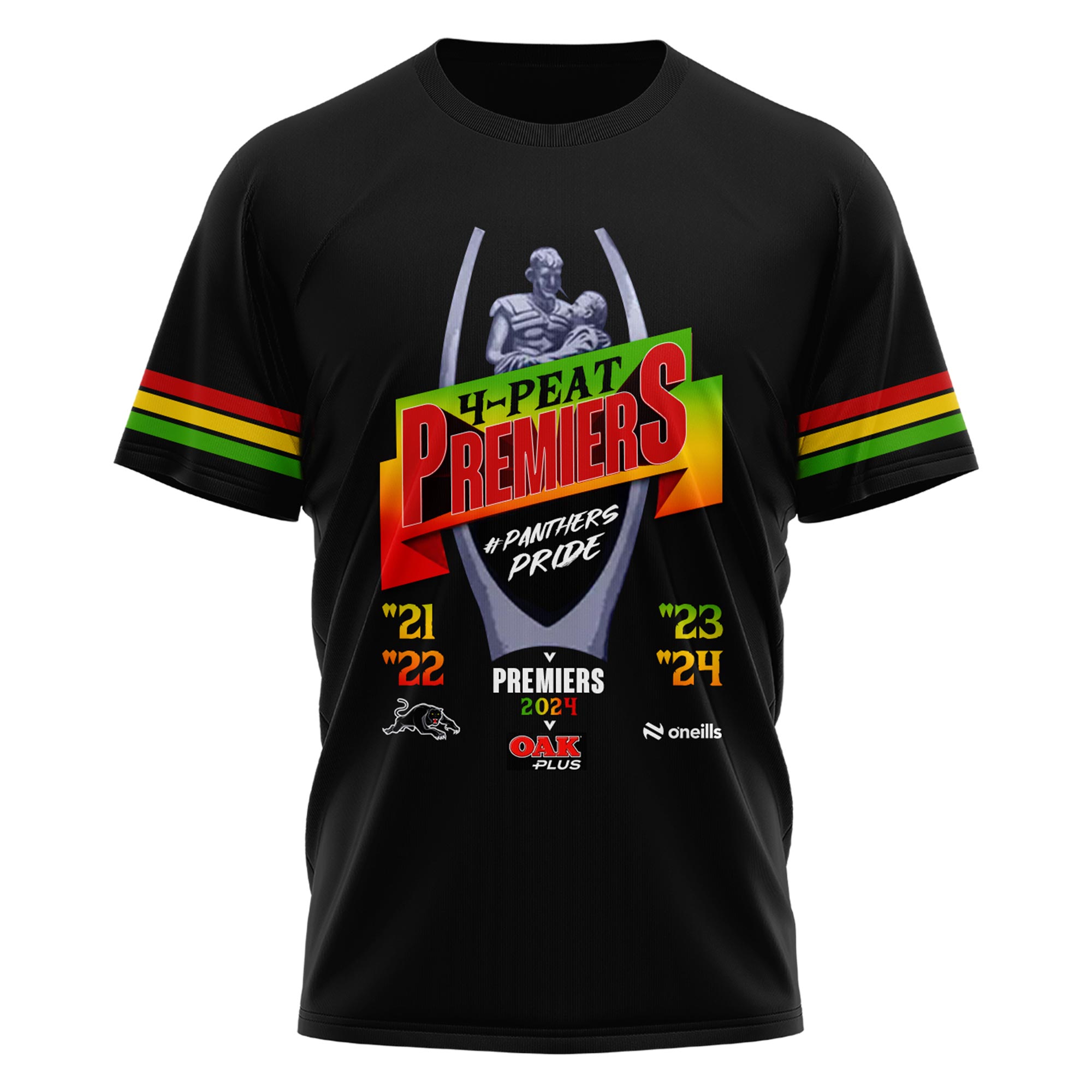 Penrith Panthers Tshirt Premiers Gold - Famjoys Penrith Panthers Tshirt Premiers Gold - Famjoys