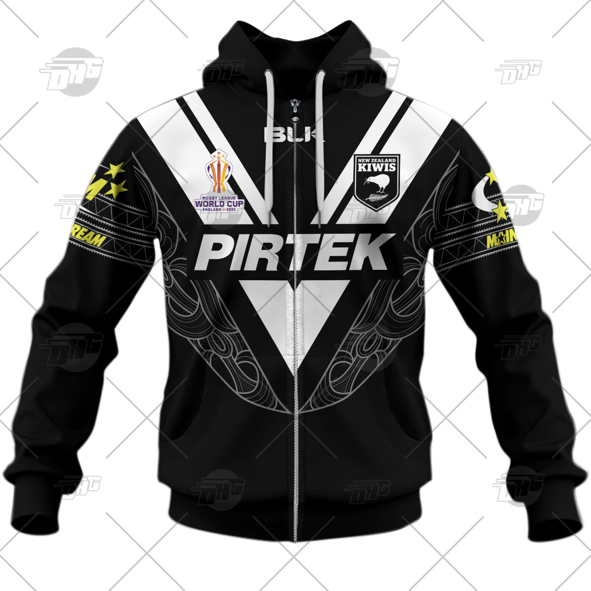 Personalise New Zealand Kiwis Rugby League World Cup 2022 Hoodie Long Tee - Famjoys Personalise New Zealand Kiwis Rugby League World Cup 2022 Hoodie Long Tee - Famjoys
