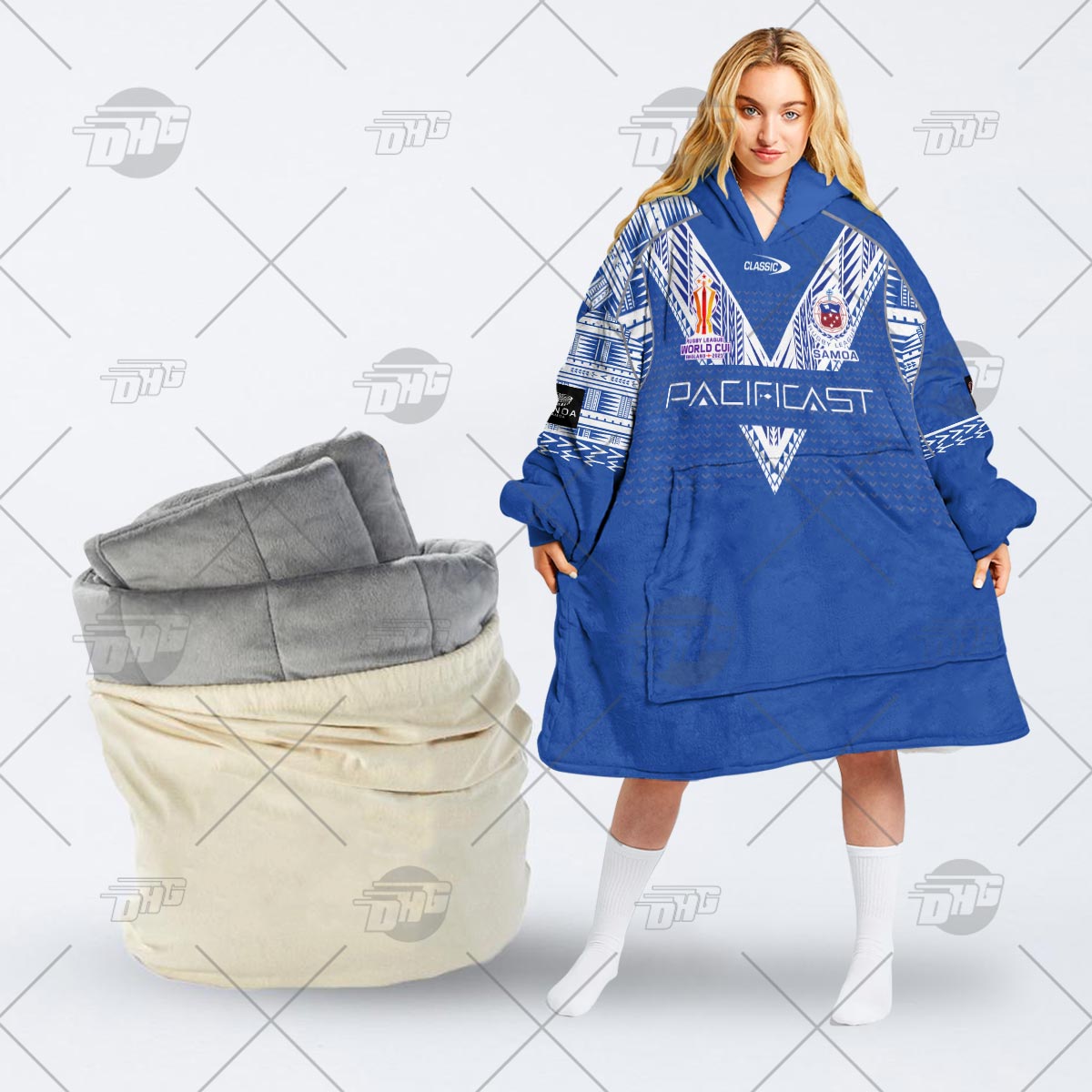 Personalise Toa Samoa Rugby League World Cup Away 2022 Oodie - Famjoys Personalise Toa Samoa Rugby League World Cup Away 2022 Oodie - Famjoys