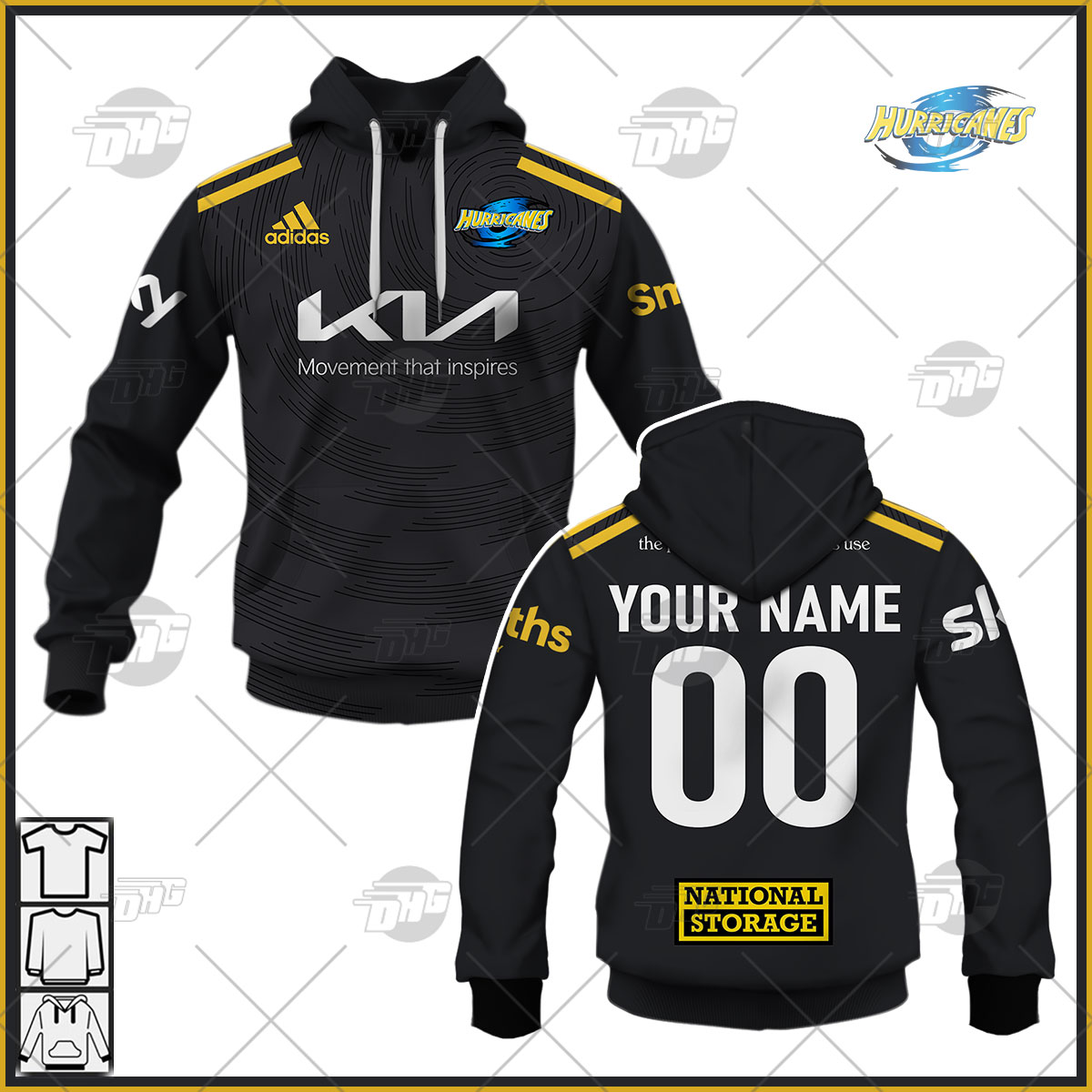 Personalise Wellington Hurricanes Super Rugby 2022 Away - Famjoys Personalise Wellington Hurricanes Super Rugby 2022 Away - Famjoys