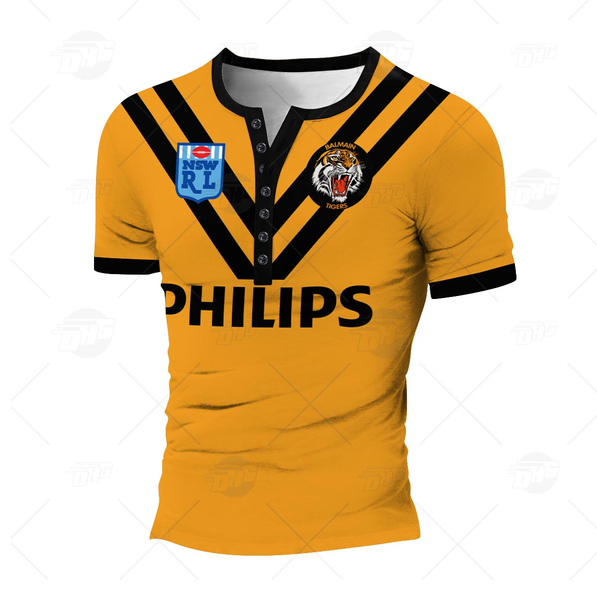Personalised Balmain Tigers 1989 ARL/NRL Vintage Retro Heritage Henley Shirt Gothic T-shirt - Famjoys Personalised Balmain Tigers 1989 ARL/NRL Vintage Retro Heritage Henley Shirt Gothic T-shirt - Famjoys