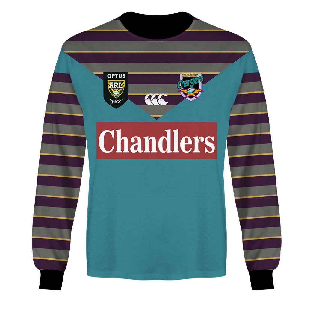 Personalised Gold Coast Chargers ARL/NRL 1997 Home - Famjoys Personalised Gold Coast Chargers ARL/NRL 1997 Home - Famjoys
