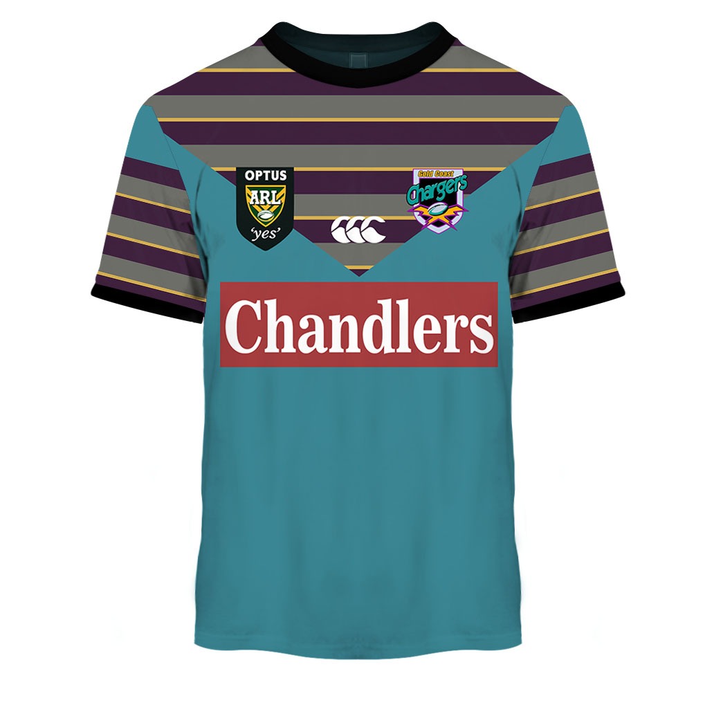 Personalised Gold Coast Chargers ARL/NRL 1997 Home - Famjoys Personalised Gold Coast Chargers ARL/NRL 1997 Home - Famjoys