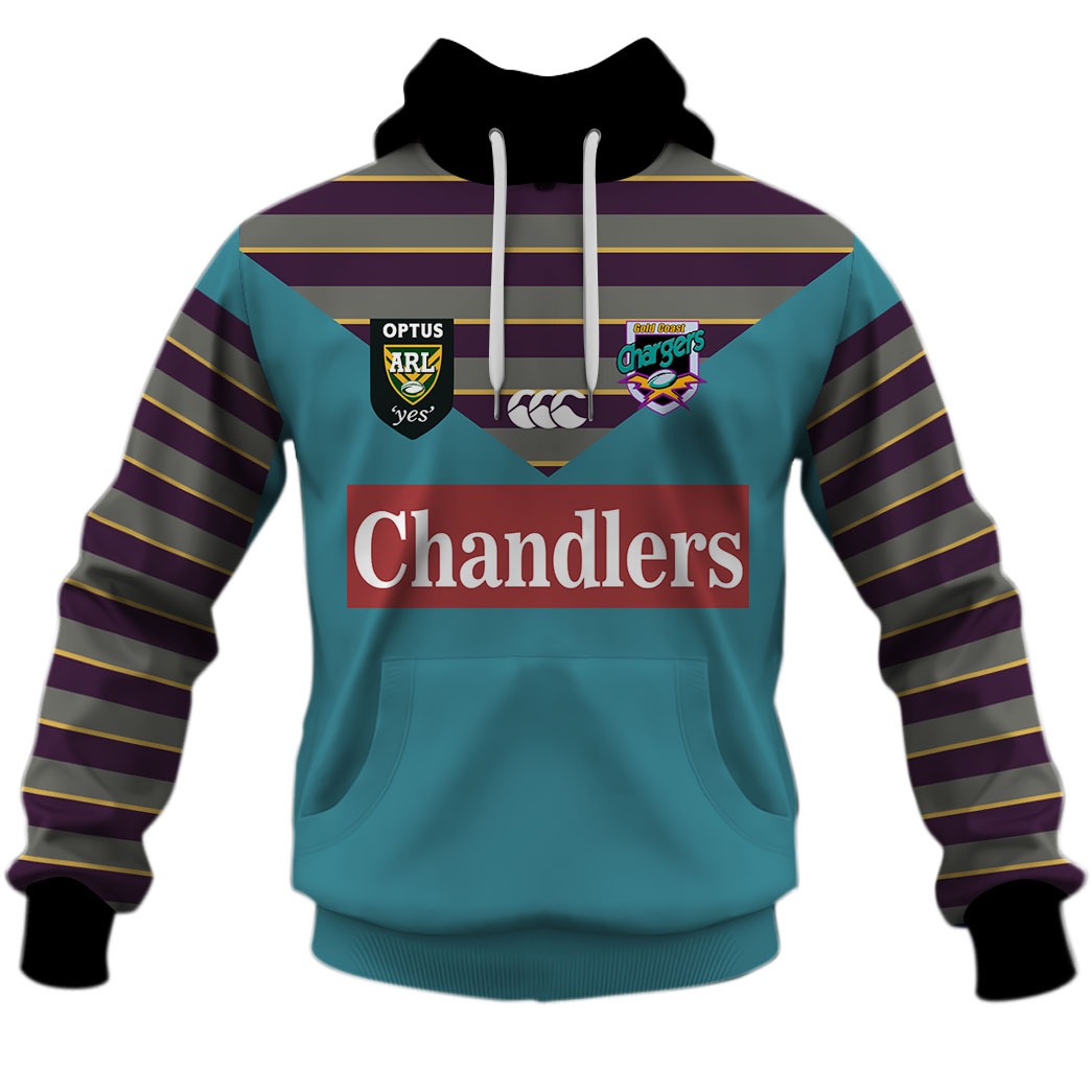 Personalised Gold Coast Chargers ARL/NRL 1997 Home - Famjoys Personalised Gold Coast Chargers ARL/NRL 1997 Home - Famjoys