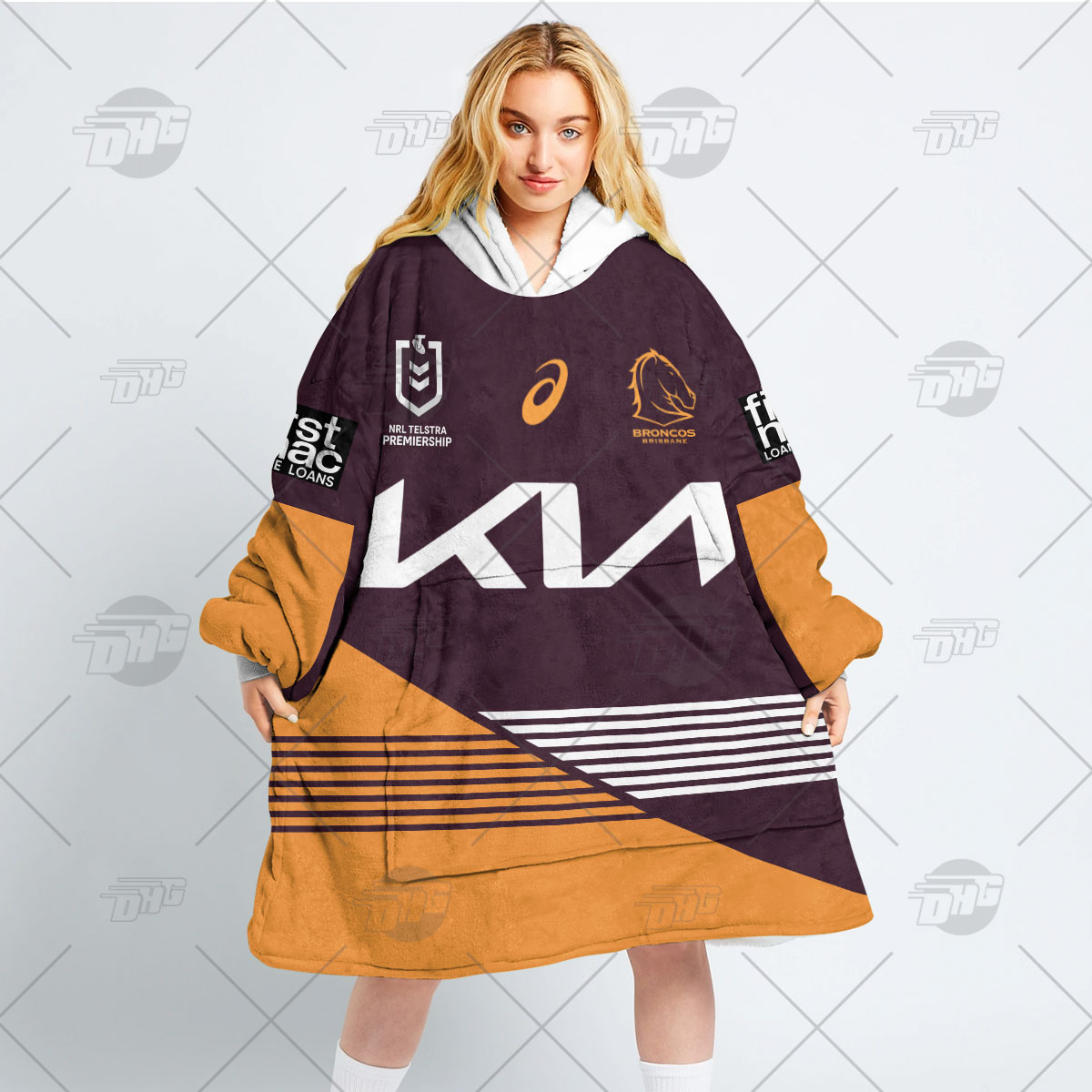Personalised NRL Brisbane Broncos Oodie 2023 Home - Famjoys Personalised NRL Brisbane Broncos Oodie 2023 Home - Famjoys