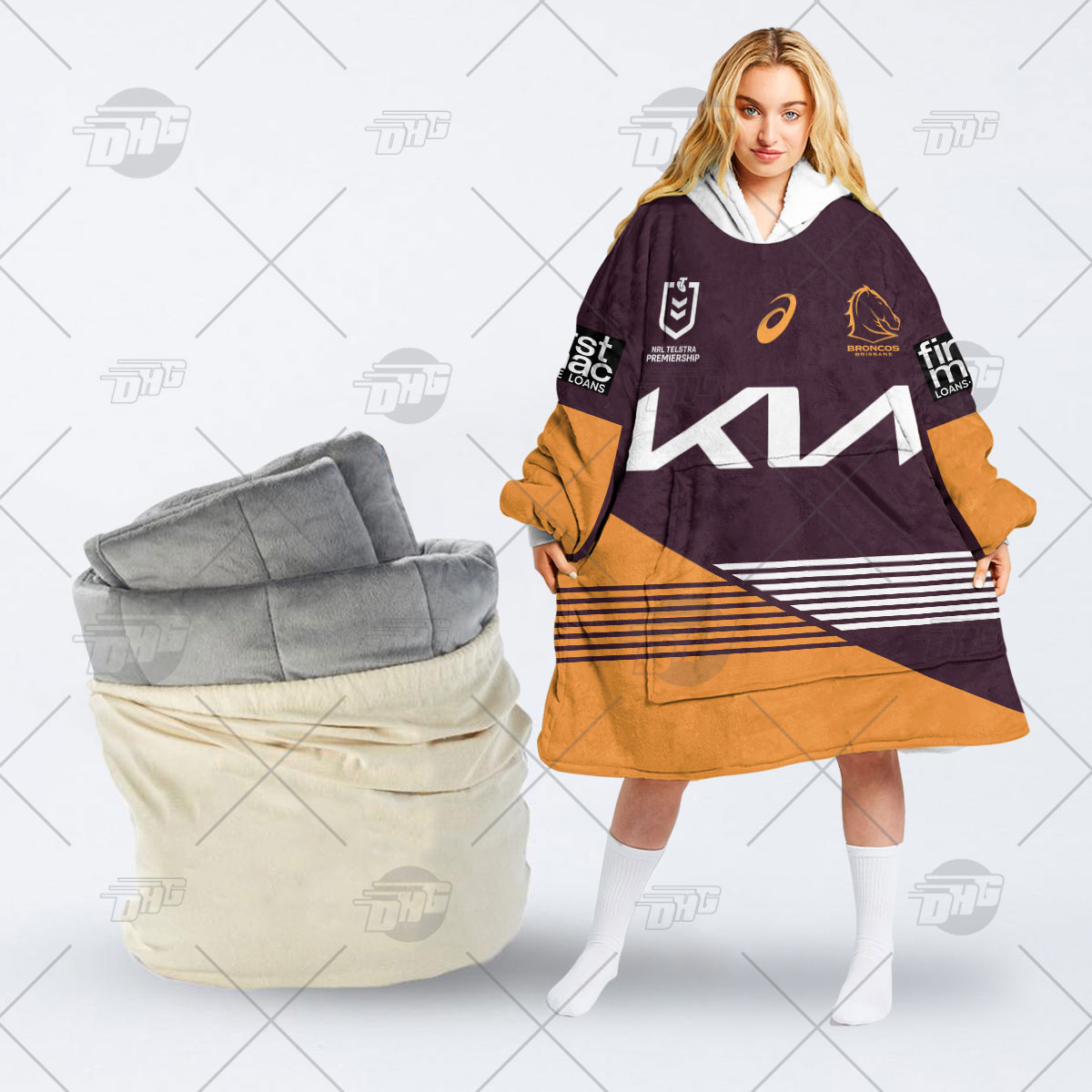 Personalised NRL Brisbane Broncos Oodie 2023 Home - Famjoys Personalised NRL Brisbane Broncos Oodie 2023 Home - Famjoys
