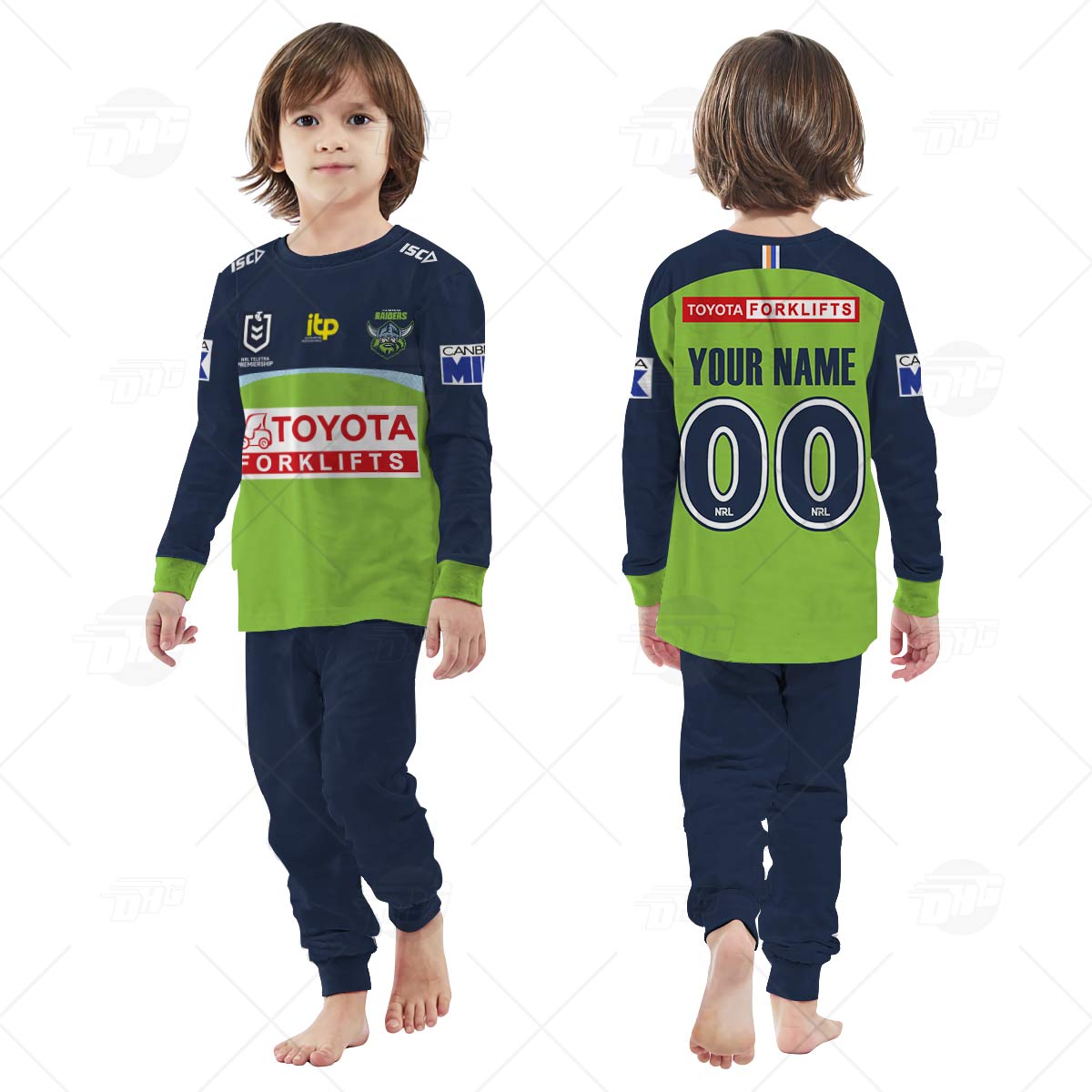 Personalised NRL Canberra Raiders Pyjamas For Family - Famjoys Personalised NRL Canberra Raiders Pyjamas For Family - Famjoys