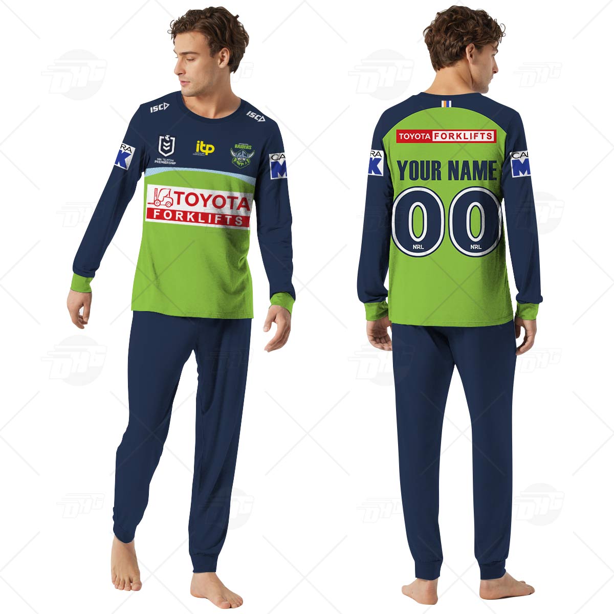 Personalised NRL Canberra Raiders Pyjamas For Family - Famjoys Personalised NRL Canberra Raiders Pyjamas For Family - Famjoys