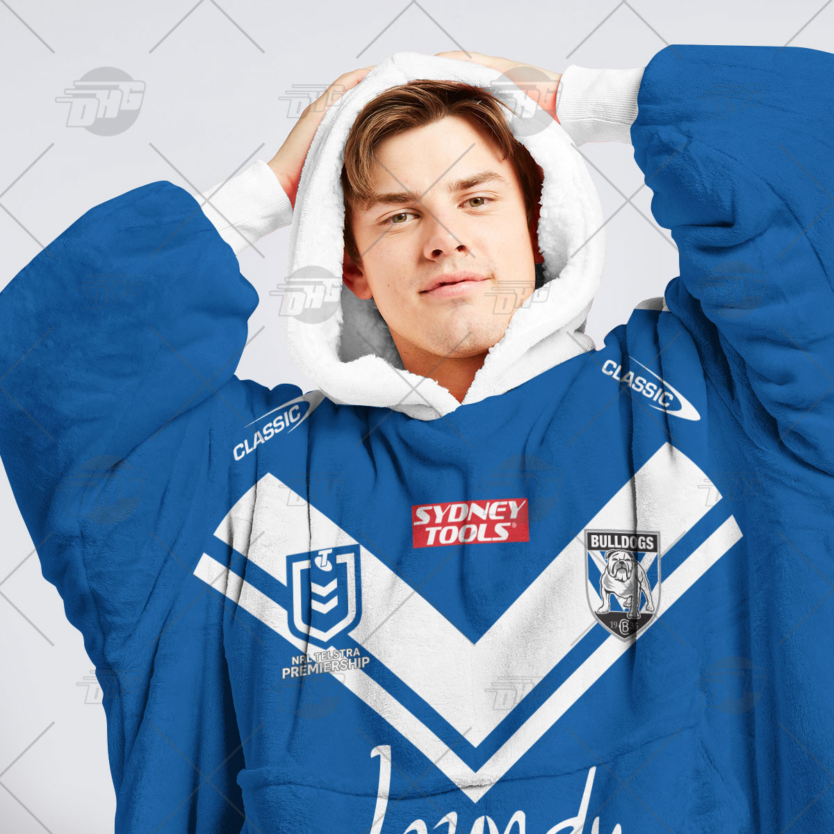 Personalised NRL Canterbury Bulldogs Oodie 2023 Away - Famjoys Personalised NRL Canterbury Bulldogs Oodie 2023 Away - Famjoys