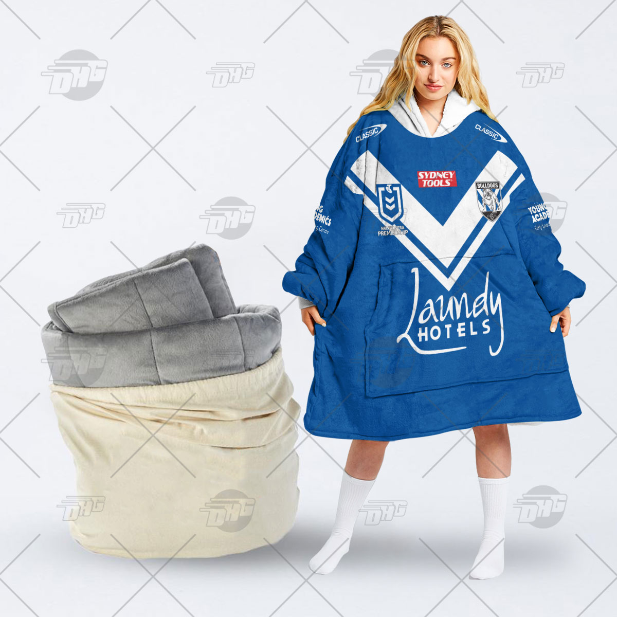 Personalised NRL Canterbury Bulldogs Oodie 2023 Away - Famjoys Personalised NRL Canterbury Bulldogs Oodie 2023 Away - Famjoys