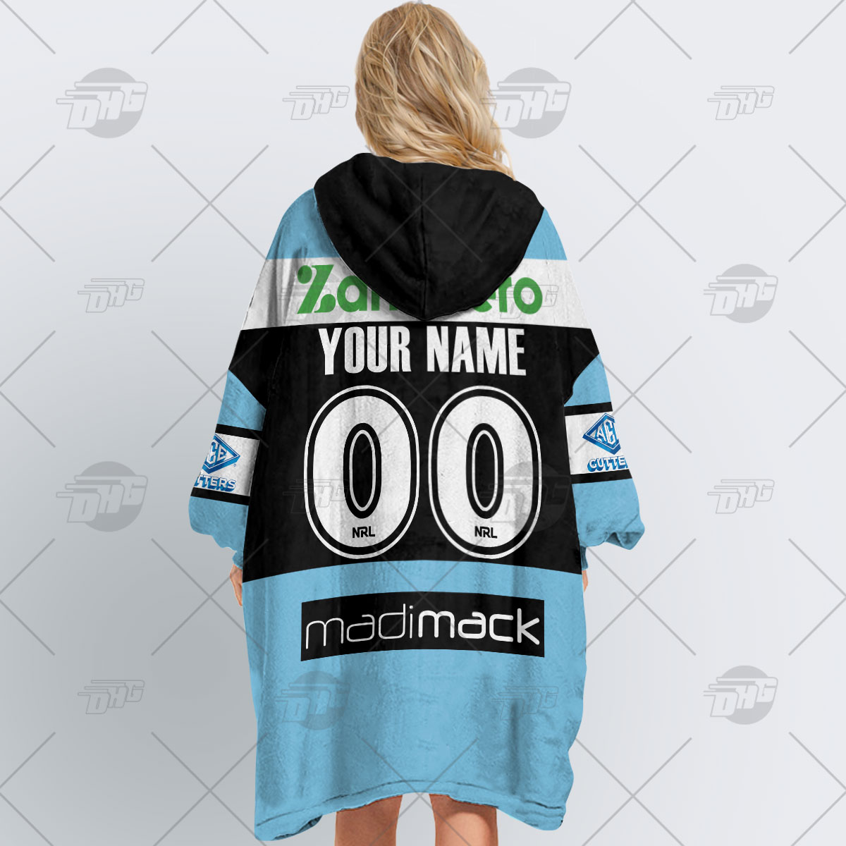 Personalised NRL Cronulla Sutherland Sharks Oodie 2023 Home - Famjoys Personalised NRL Cronulla Sutherland Sharks Oodie 2023 Home - Famjoys