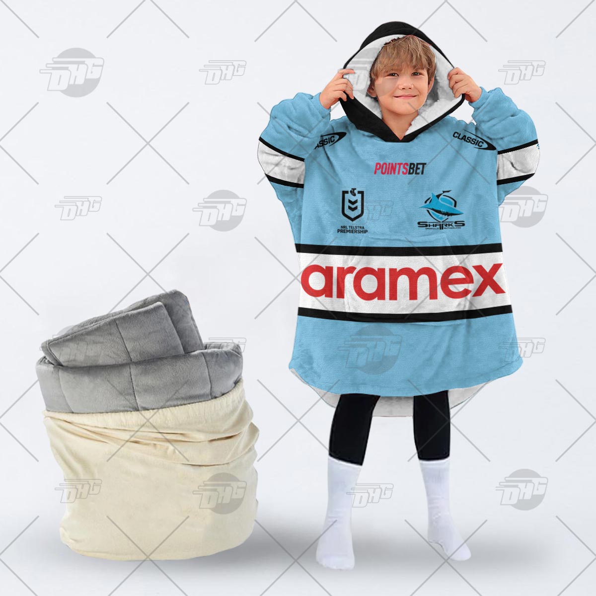 Personalised NRL Cronulla Sutherland Sharks Oodie 2023 Home - Famjoys Personalised NRL Cronulla Sutherland Sharks Oodie 2023 Home - Famjoys