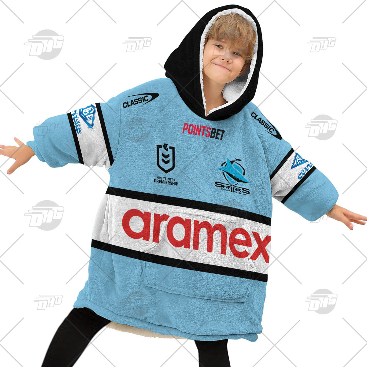 Personalised NRL Cronulla Sutherland Sharks Oodie 2023 Home - Famjoys Personalised NRL Cronulla Sutherland Sharks Oodie 2023 Home - Famjoys