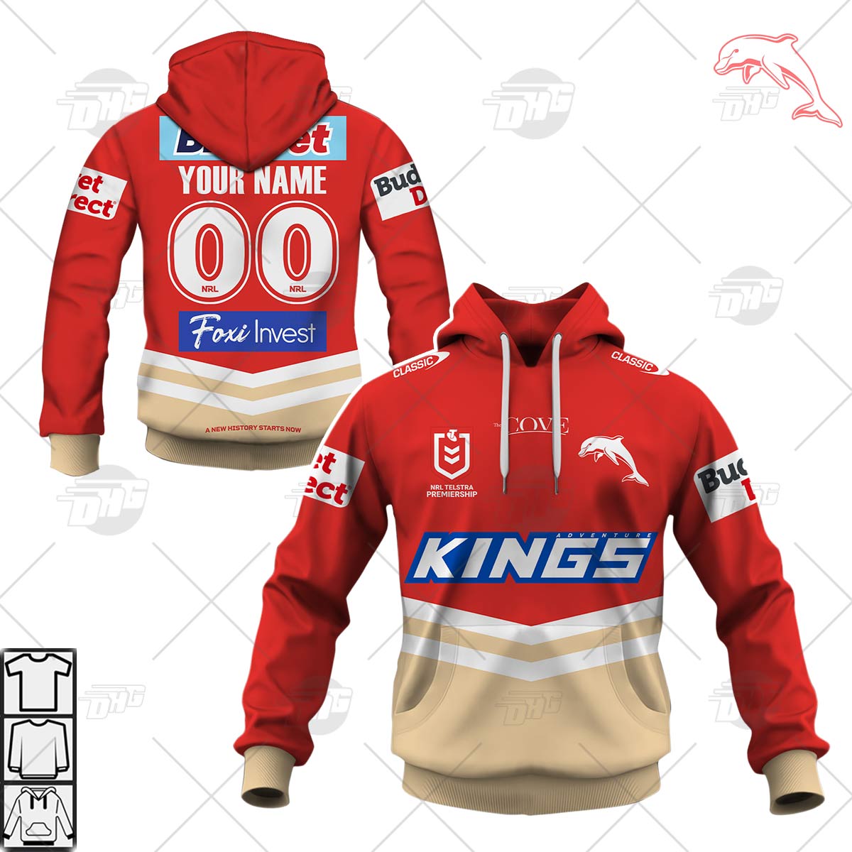 Personalised NRL Dolphins 2023 Home - Famjoys Personalised NRL Dolphins 2023 Home - Famjoys