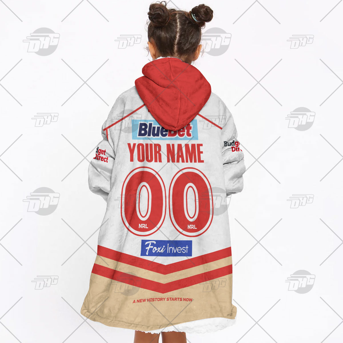 Personalised NRL Dolphins Oodie 2023 Away - Famjoys Personalised NRL Dolphins Oodie 2023 Away - Famjoys