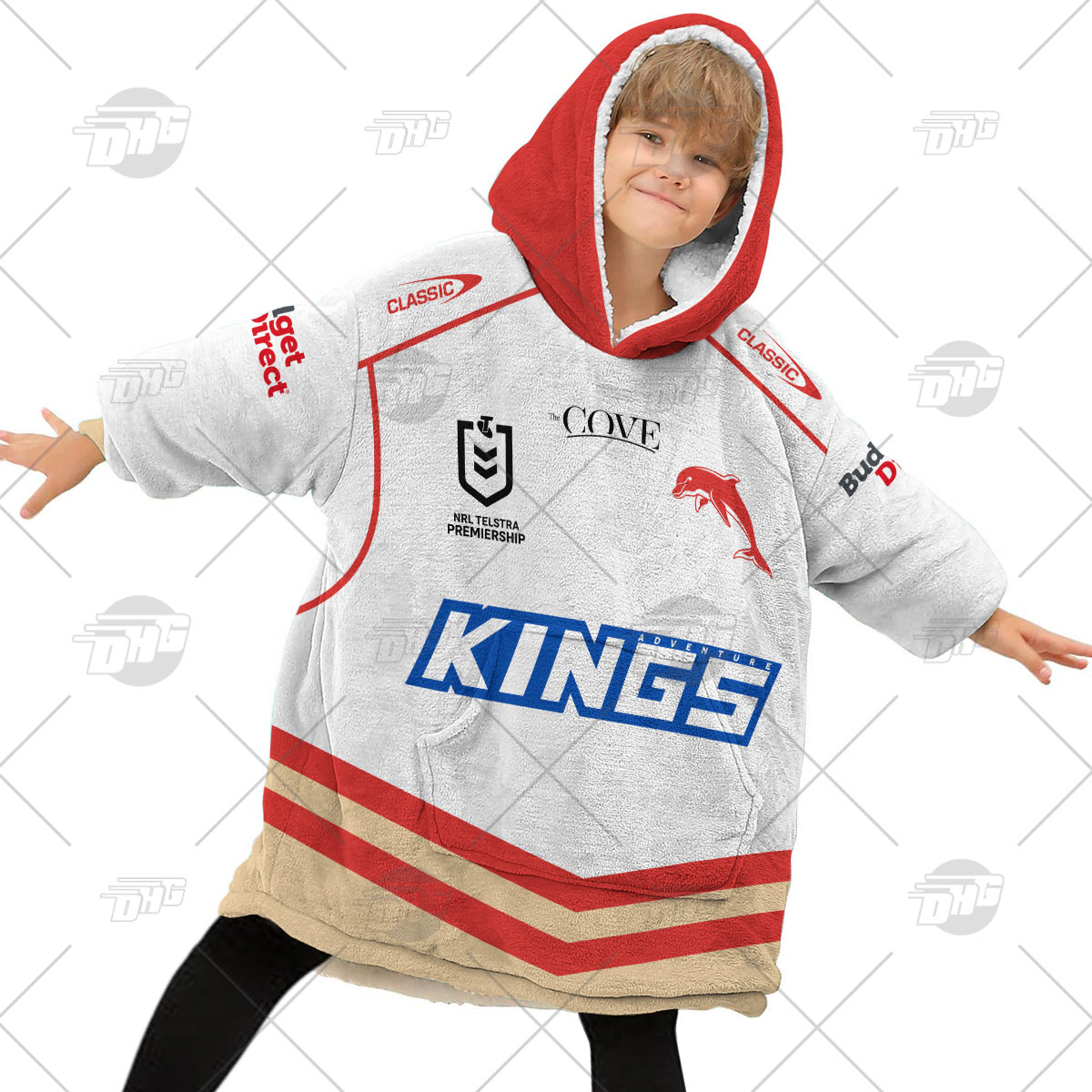 Personalised NRL Dolphins Oodie 2023 Away - Famjoys Personalised NRL Dolphins Oodie 2023 Away - Famjoys