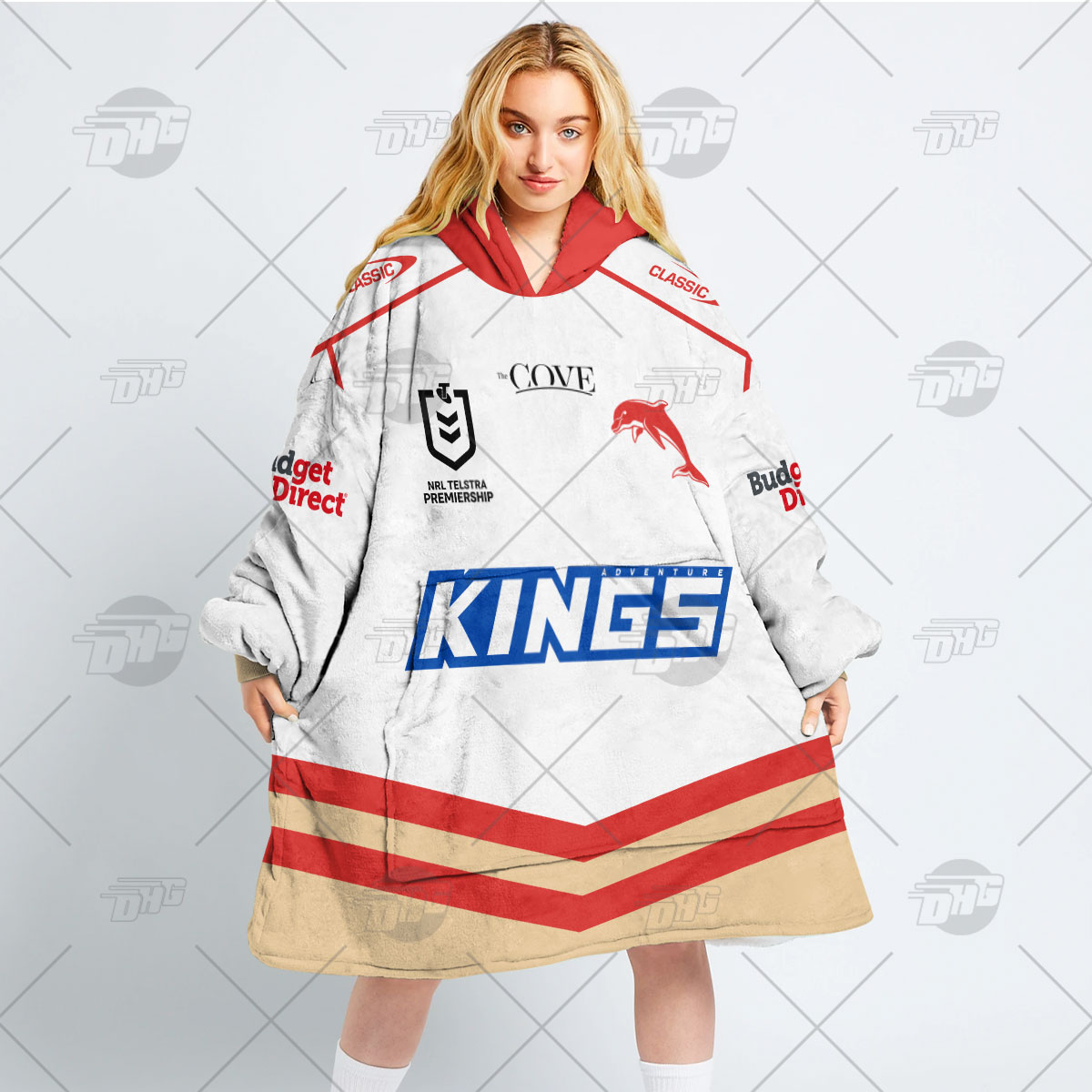 Personalised NRL Dolphins Oodie 2023 Away - Famjoys Personalised NRL Dolphins Oodie 2023 Away - Famjoys