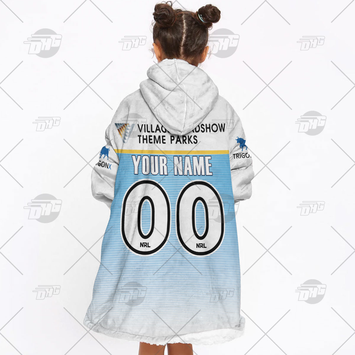 Personalised NRL Gold Coast Titans Oodie 2023 Away - Famjoys Personalised NRL Gold Coast Titans Oodie 2023 Away - Famjoys