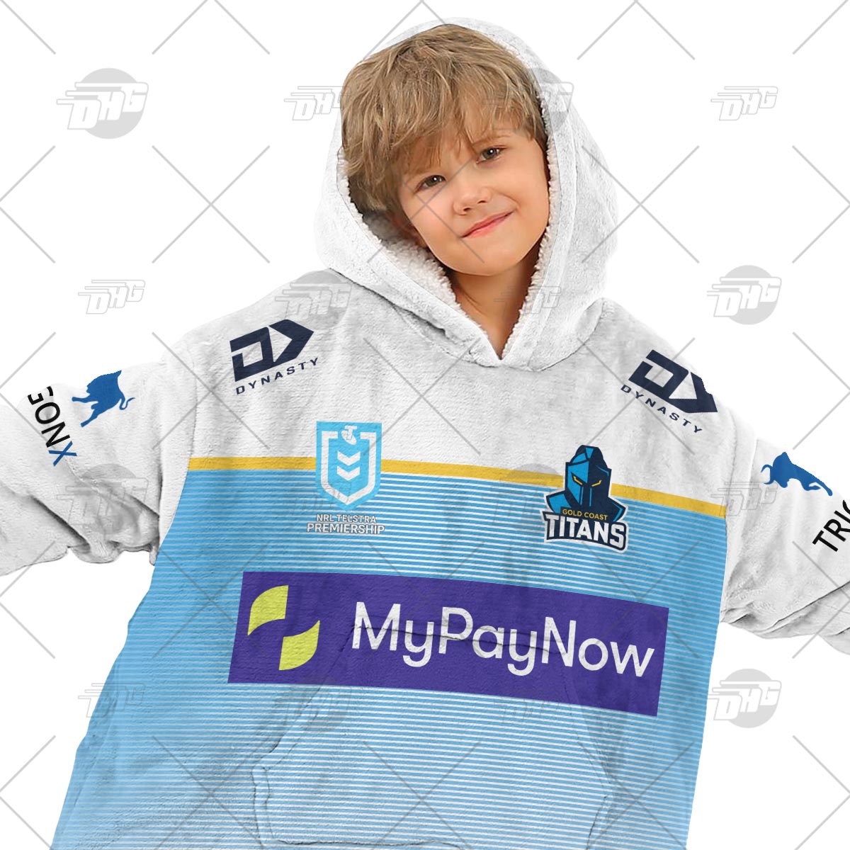 Personalised NRL Gold Coast Titans Oodie 2023 Away - Famjoys Personalised NRL Gold Coast Titans Oodie 2023 Away - Famjoys