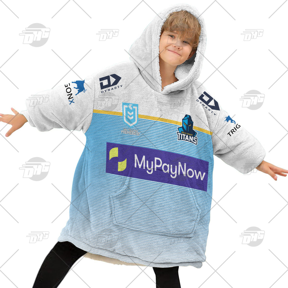 Personalised NRL Gold Coast Titans Oodie 2023 Away - Famjoys Personalised NRL Gold Coast Titans Oodie 2023 Away - Famjoys
