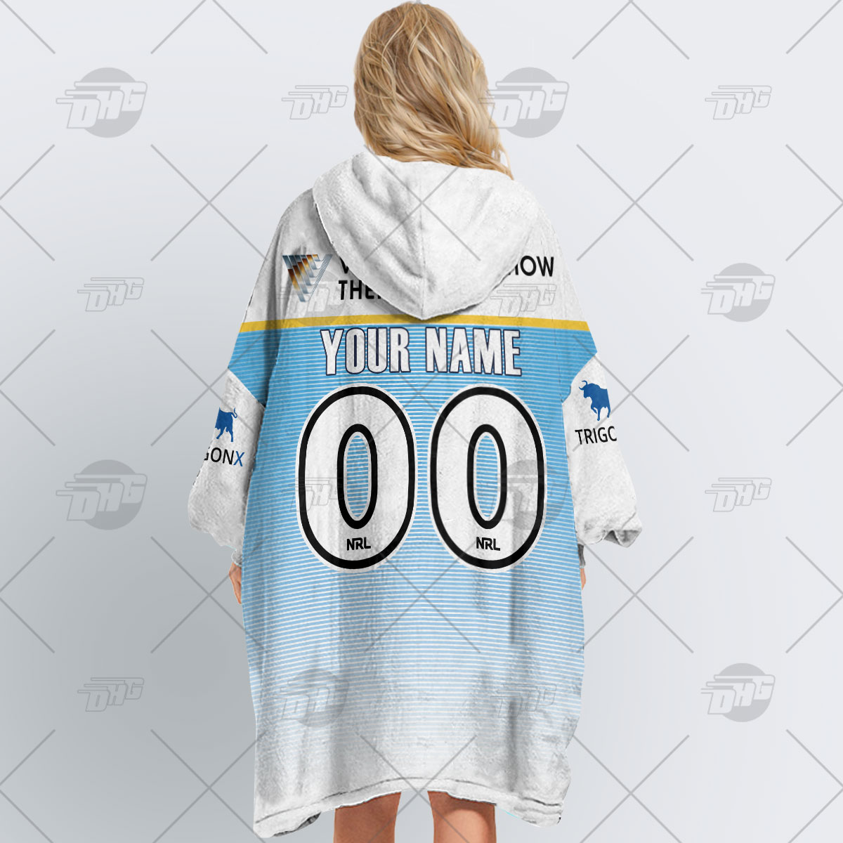 Personalised NRL Gold Coast Titans Oodie 2023 Away - Famjoys Personalised NRL Gold Coast Titans Oodie 2023 Away - Famjoys